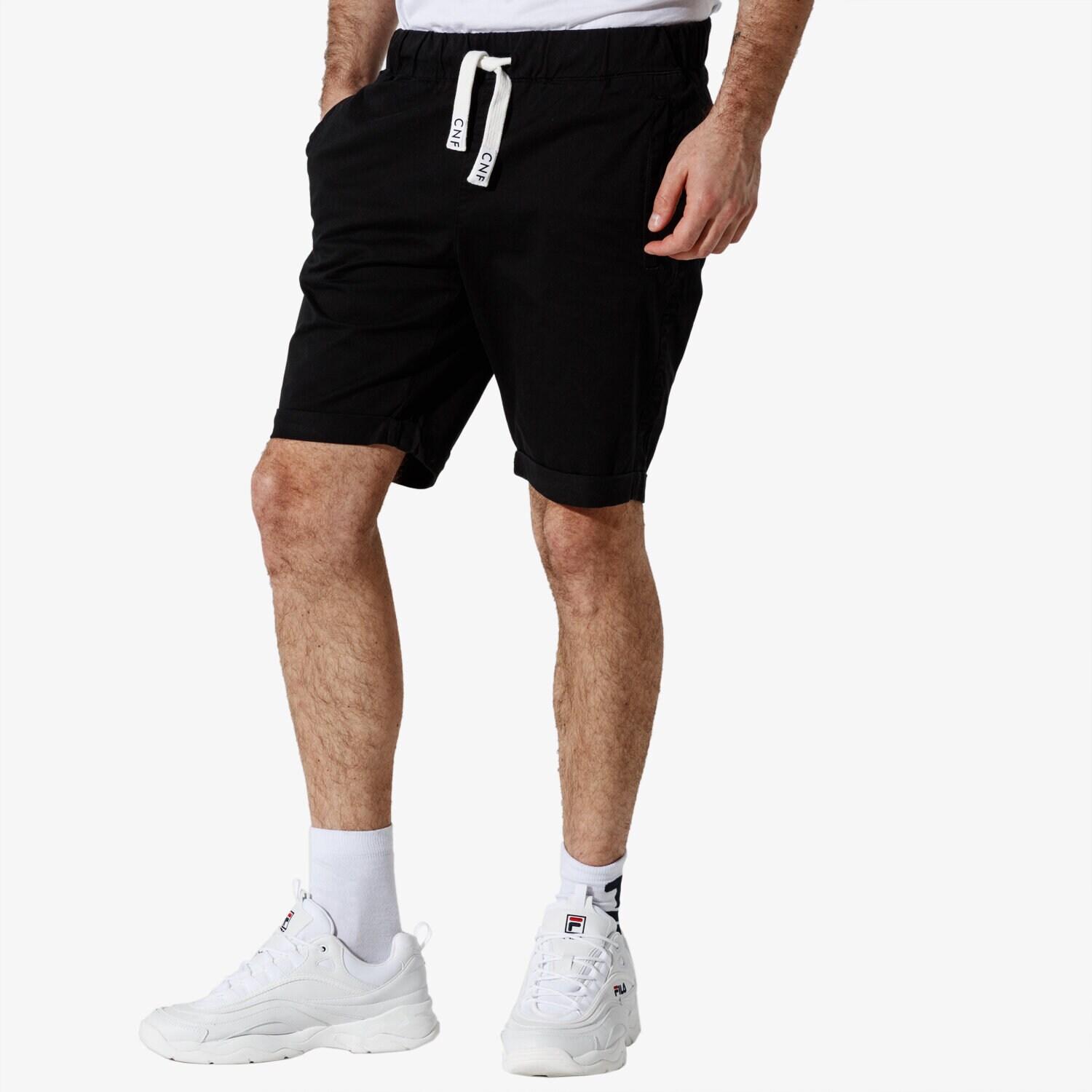 pánské kraťasy CONFRONT ŠORTKY  CNF BASIC SHORTS CF19SZM32005 ČERNÁ