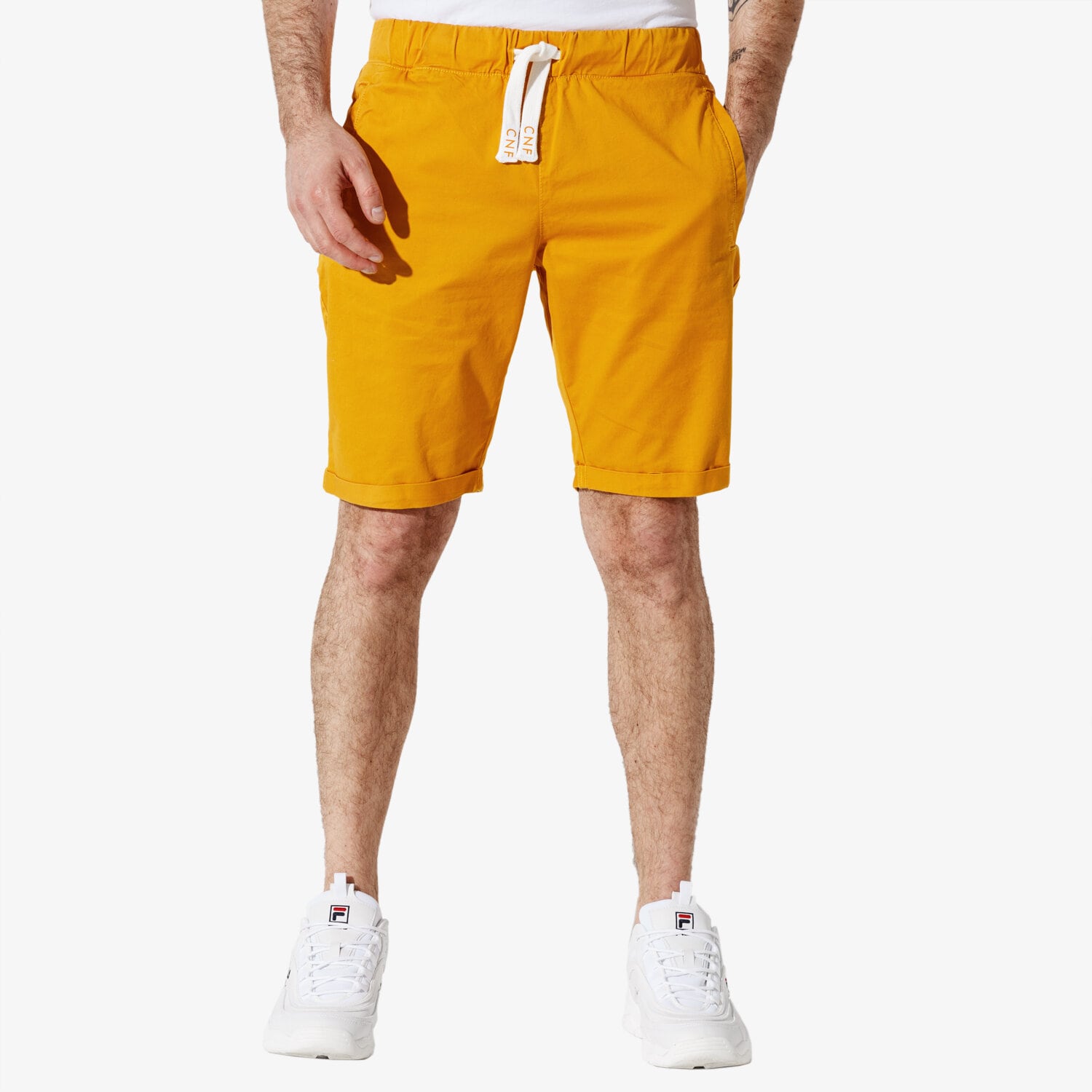 pánské kraťasy CONFRONT ŠORTKY  CNF BASIC SHORTS CF19SZM32001 ŽLUTÁ