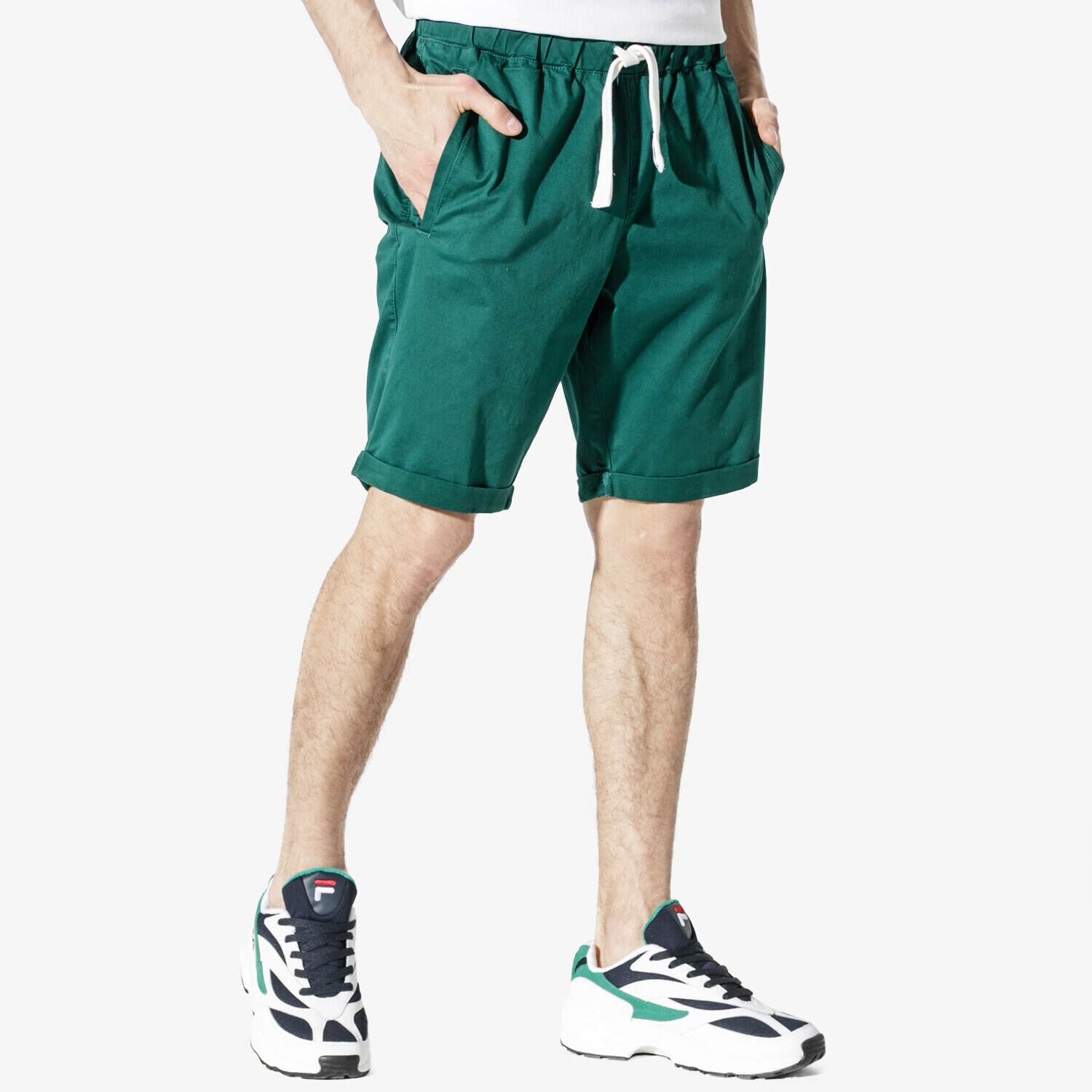 pánské kraťasy CONFRONT ŠORTKY  CNF BASIC SHORTS CF19SZM32003 ZELENÁ
