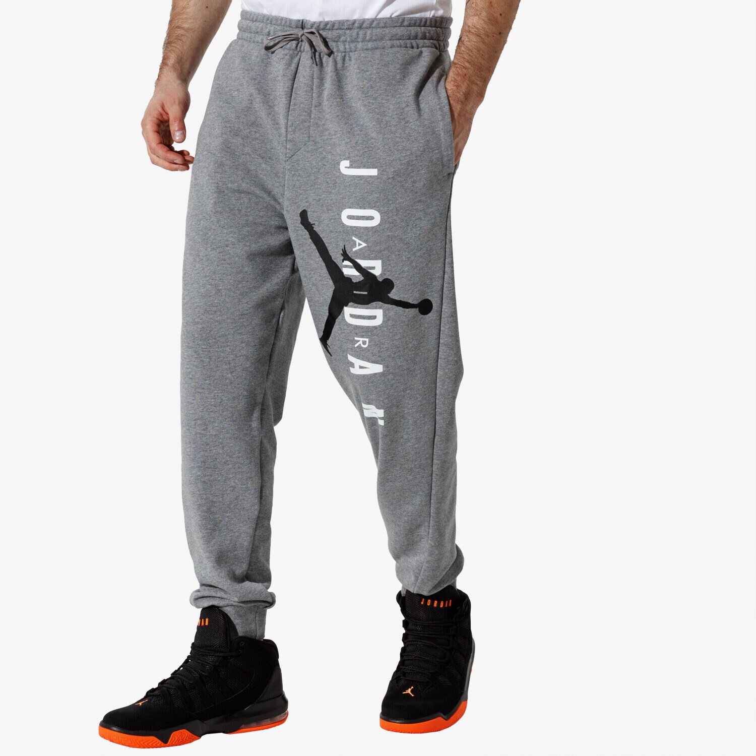 pánské kalhoty JORDAN KALHOTY  JUMPMAN AIR LWT FLC PANT AR0031-091 ŠEDÁ