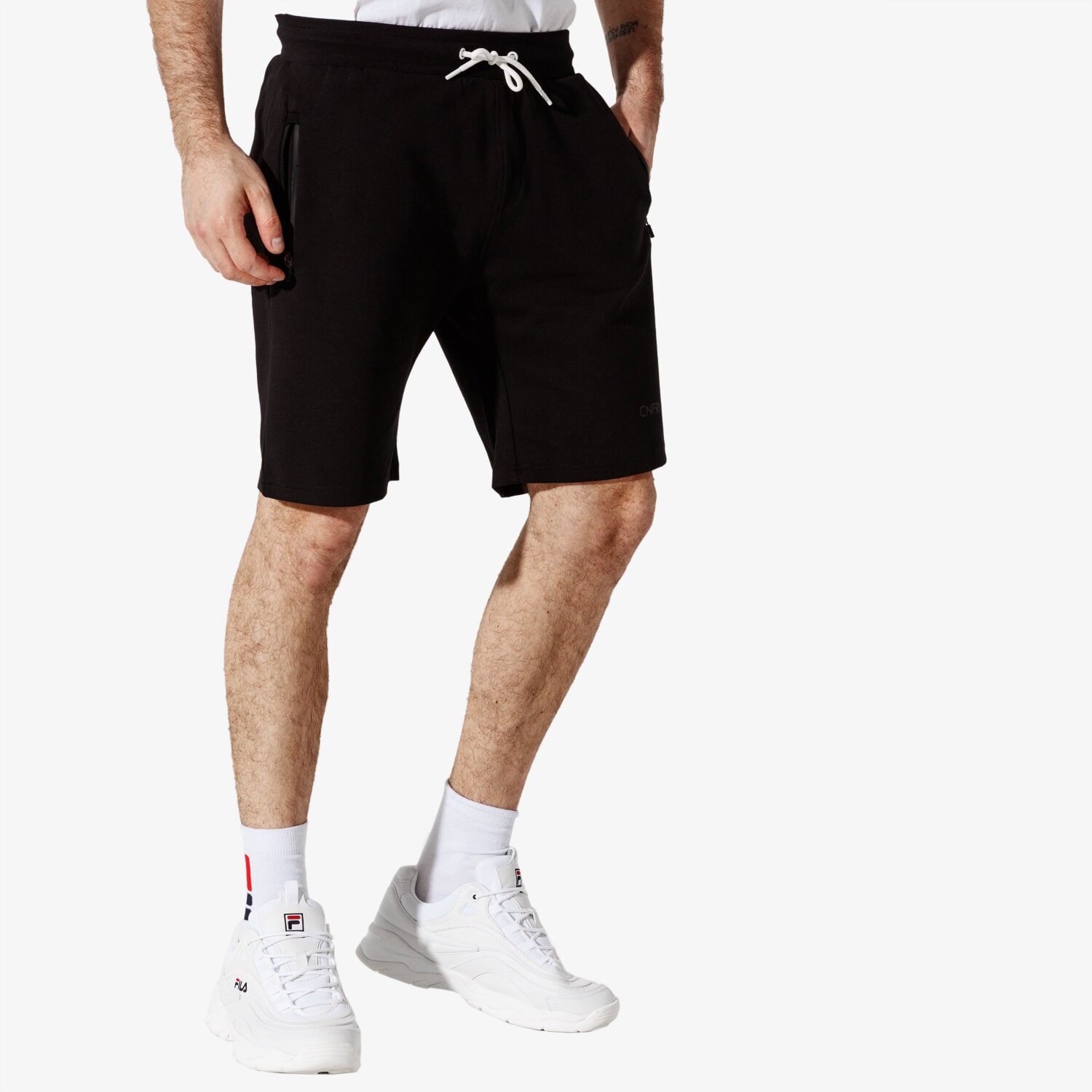 pánské kraťasy CONFRONT ŠORTKY  CNF ELASTIC SHORTS CF19SZM33004 ČERNÁ