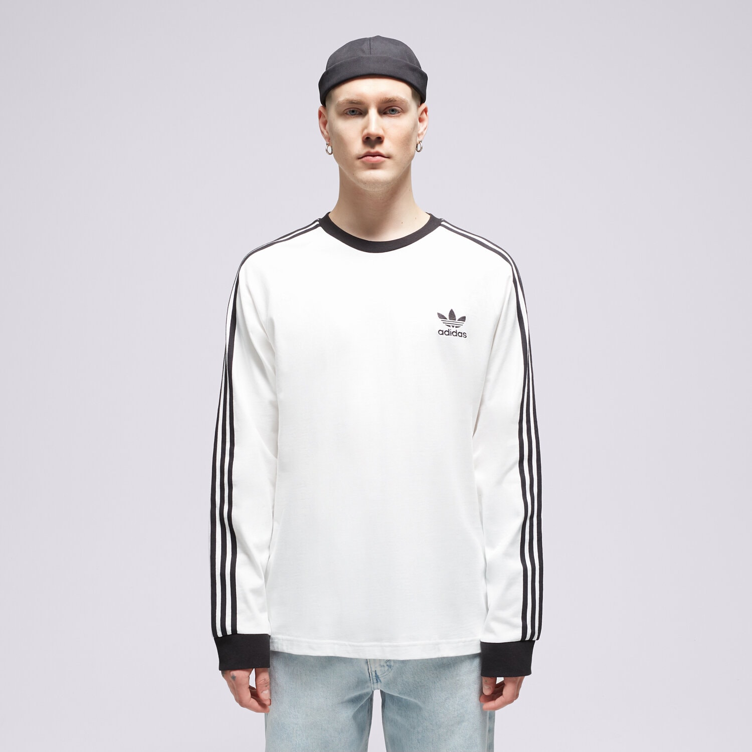 pánské tričko ADIDAS TRIČKO 3 STRIPES LS T IA4879 BÍLÁ