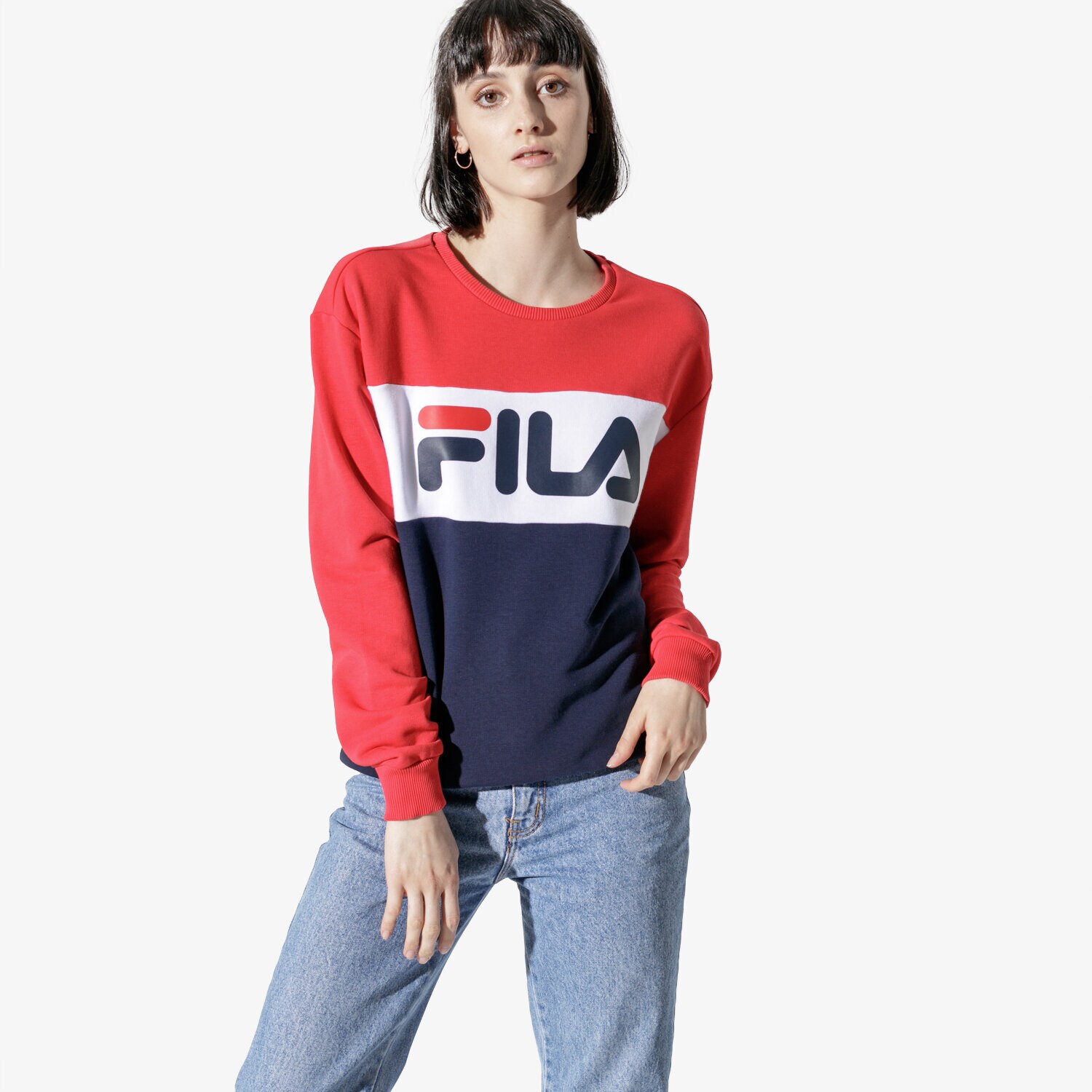 dámská mikina FILA MIKINA LEAH CREW SWEAT 687043G06 TMAVOMODRÁ