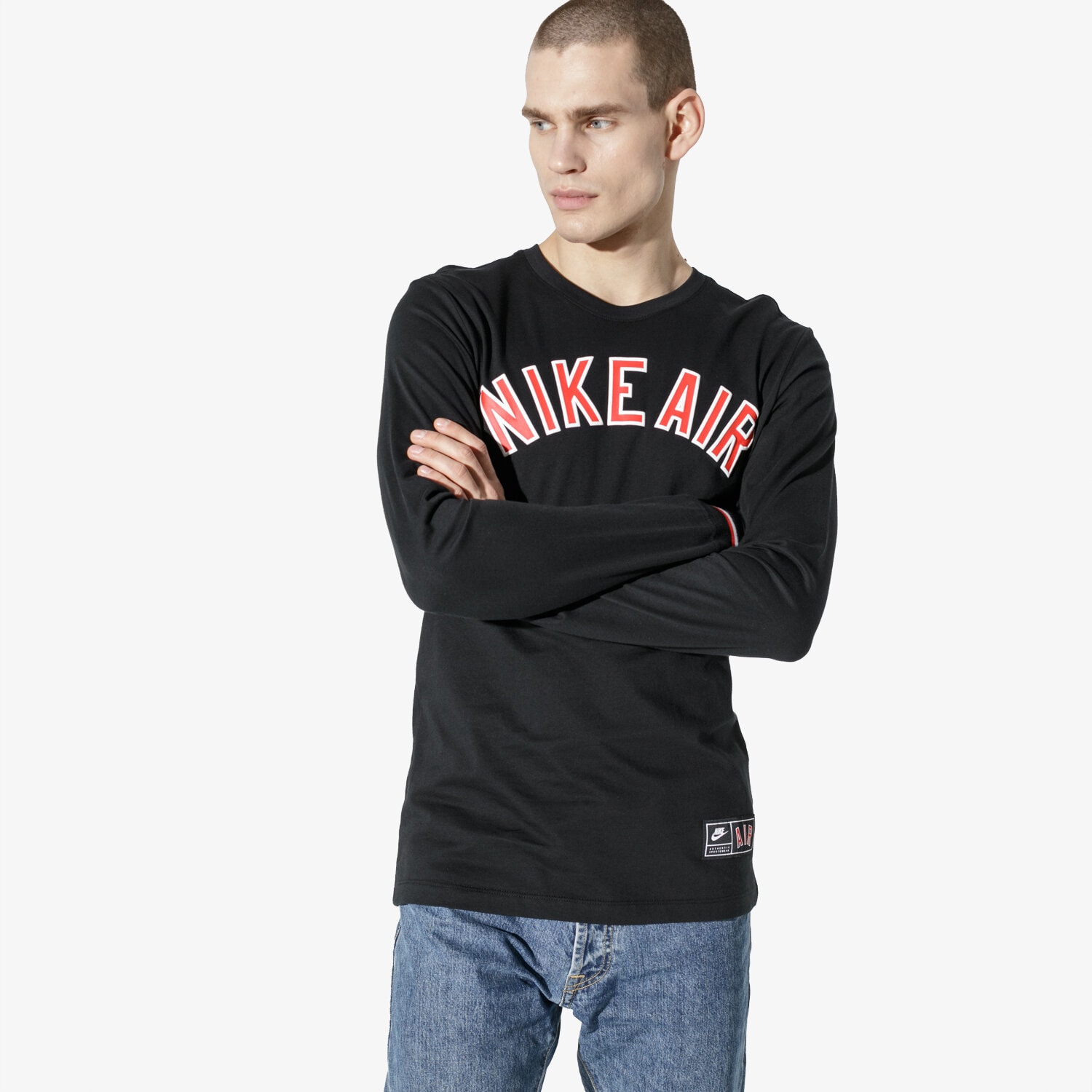pánské tričko NIKE TRIČKO LS M NSW TEE LS CLTR NIKE AIR 1 AR5172-010 ČERNÁ