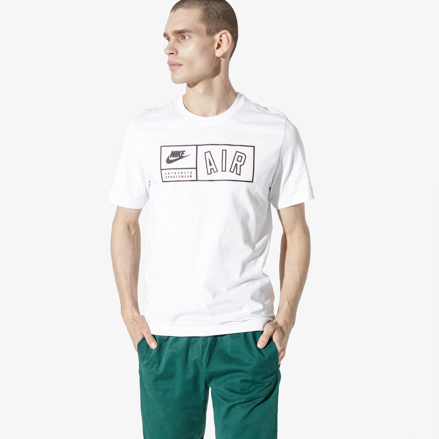 pánské tričko NIKE TRIČKO SS M NSW TEE CLTR NIKE AIR AV9963-100 BÍLÁ