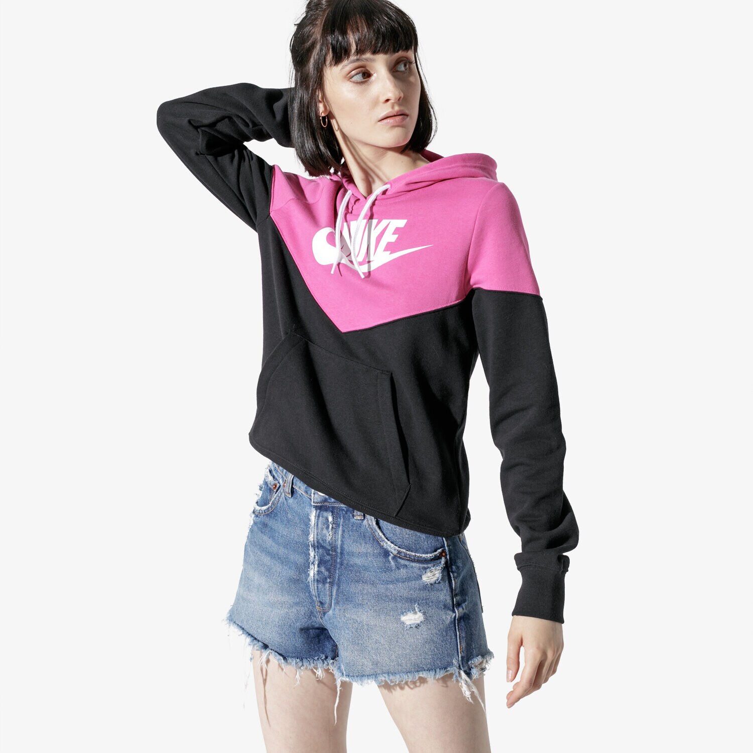 dámská mikina NIKE MIKINA W NSW HRTG HOODIE FLC AR2509-011 RŮŽOVÁ