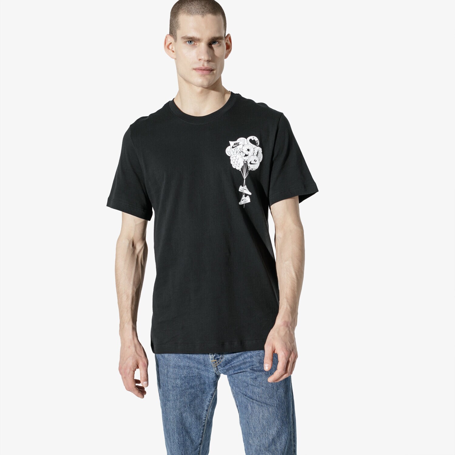 pánské tričko NIKE TRIČKO SS M NSW TEE SZNL AM 2 BQ0704-010 ČERNÁ