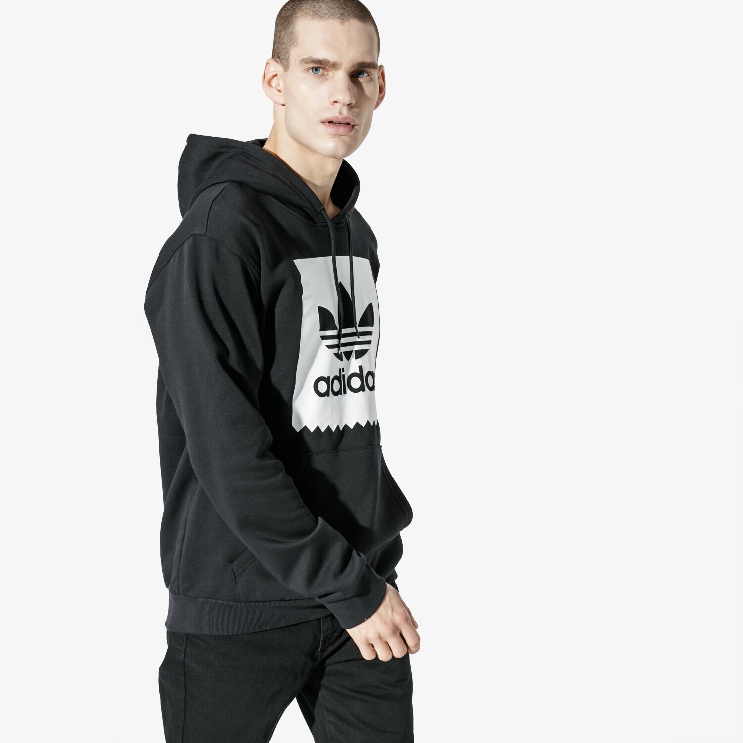 pánská mikina ADIDAS MIKINA SOLID BB HOOD CW2358 ČERNÁ