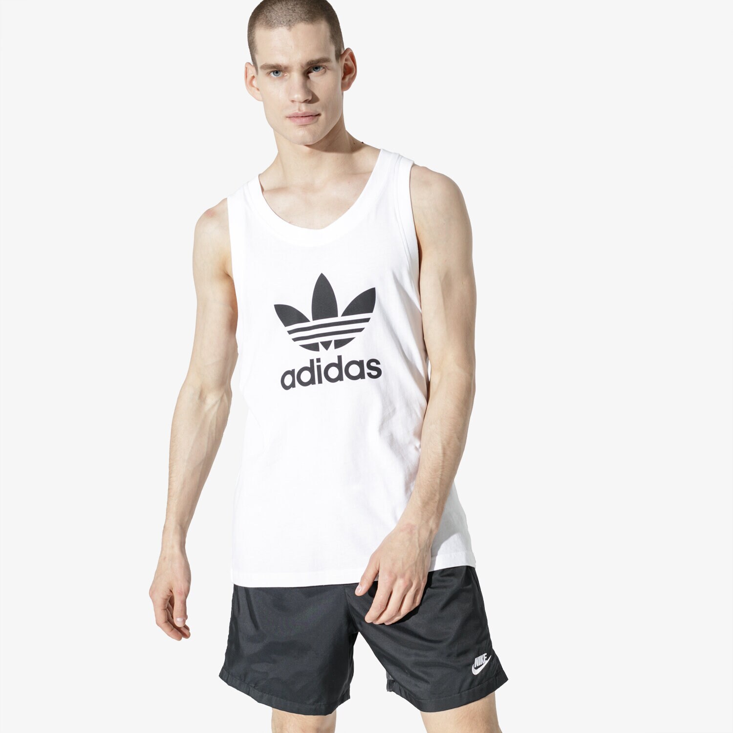 pánská košile ADIDAS TOP TREFOIL TOP WHT DV1508 BÍLÁ