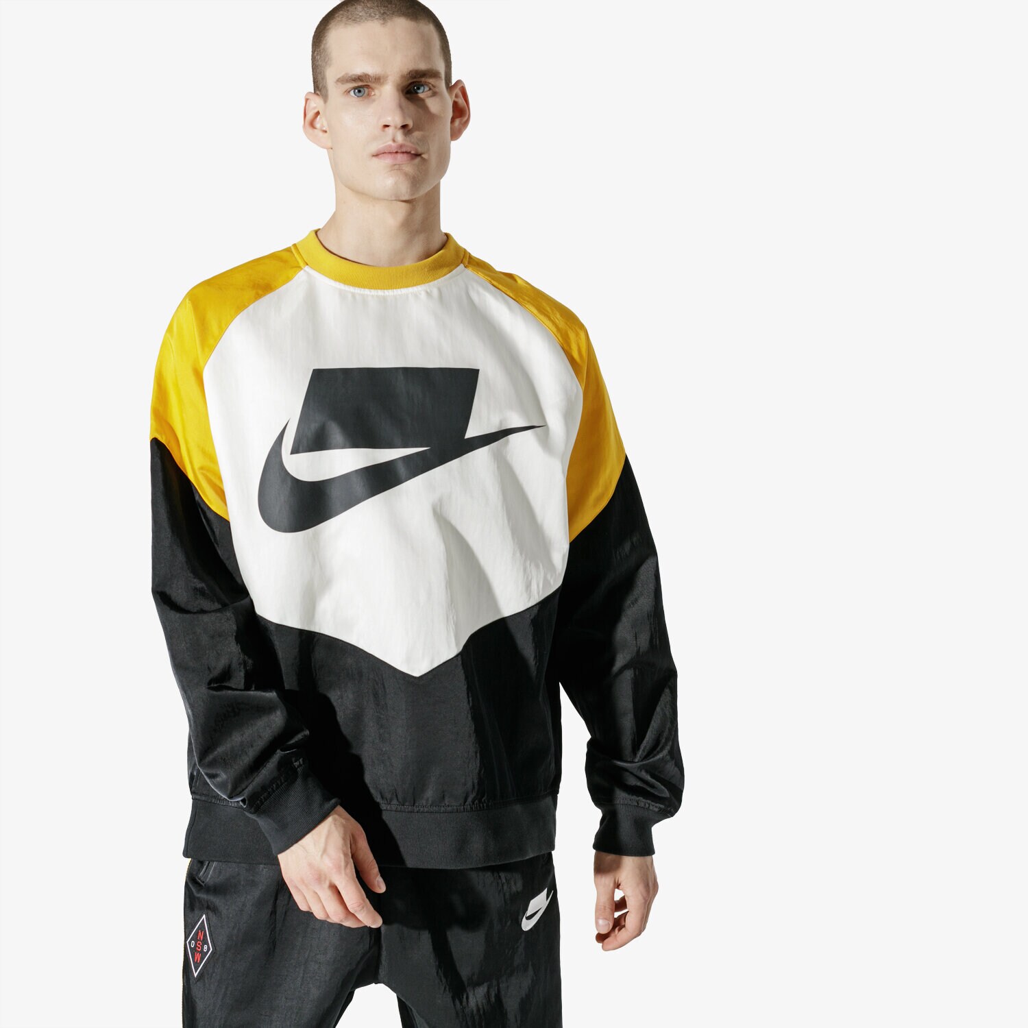 pánská mikina NIKE MIKINA M NSW NSP CREW WVN AR1642-010 VÍCEBAREVNÁ