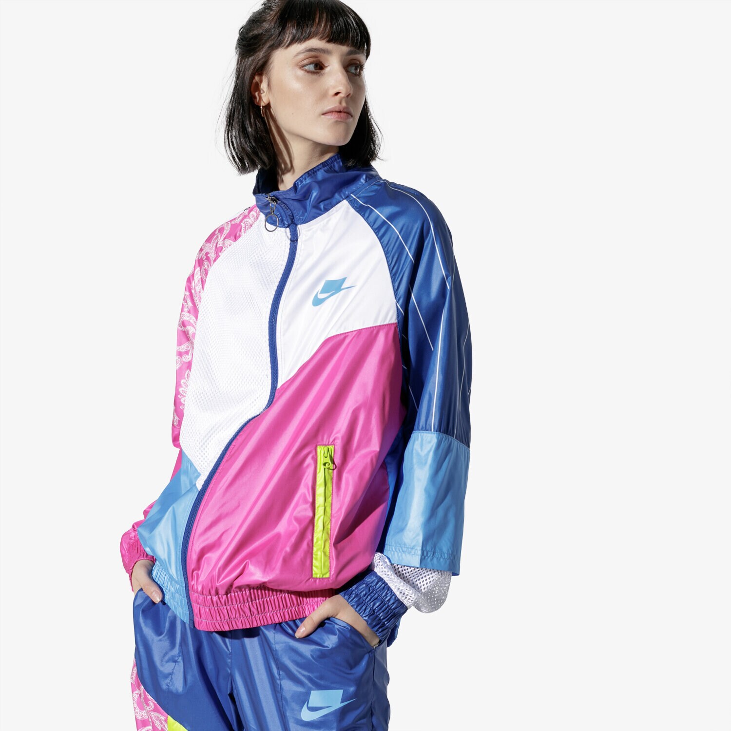 Přechodná bunda dámská (podzimní, jarní) NIKE BUNDA W NSW NSP TRK JKT WVN AR3025-412 VÍCEBAREVNÁ