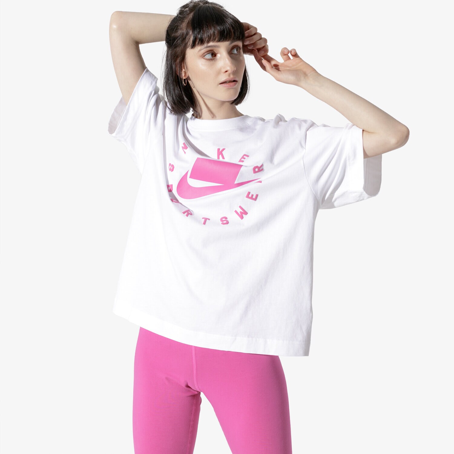 dámské tričko NIKE TRIČKO SS W NSW NSP TOP SS AOP AT0564-100 BÍLÁ