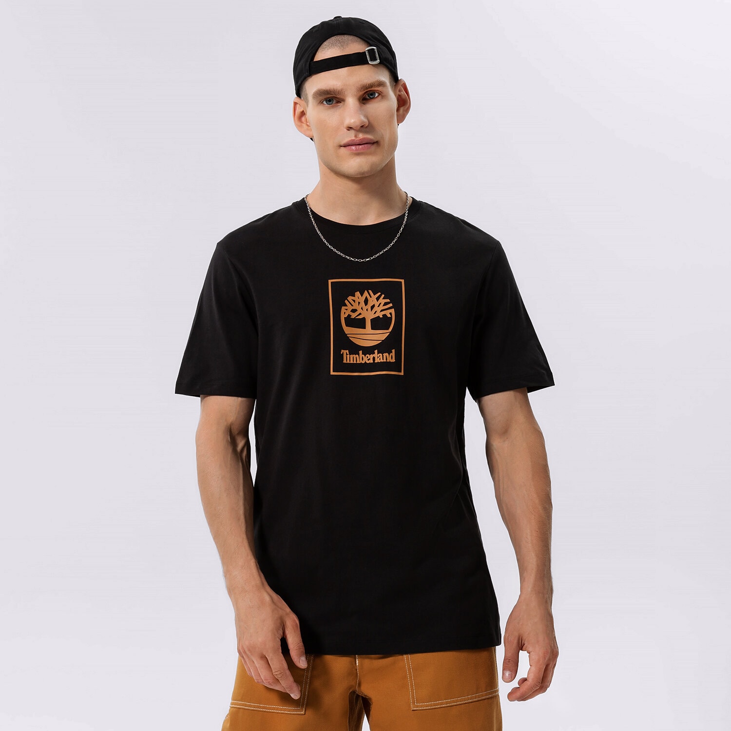 pánské tričko TIMBERLAND TRIČKO EPP - SS STACK LOGO PRINT TEE TB0A5ZH1P561 ČERNÁ