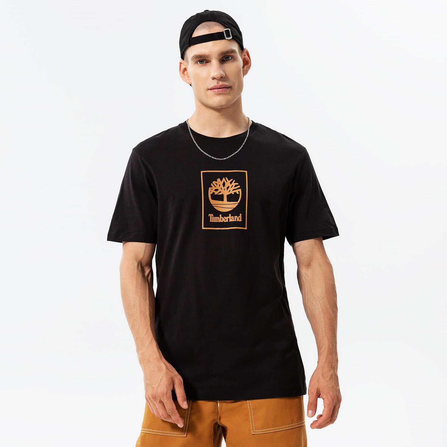pánské tričko TIMBERLAND TRIČKO EPP - SS STACK LOGO PRINT TEE TB0A5ZH1P561 ČERNÁ