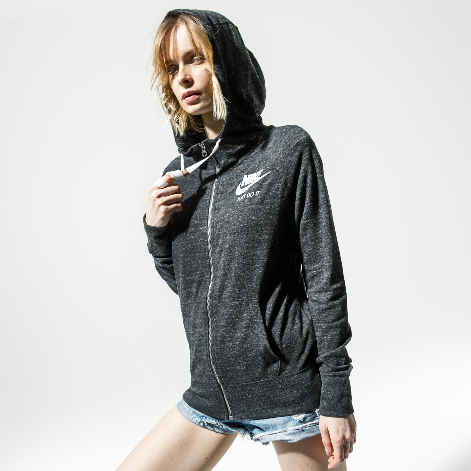 dámská mikina NIKE MIKINA W NSW GYM VNTG HOODIE FZ 883729-010 ČERNÁ