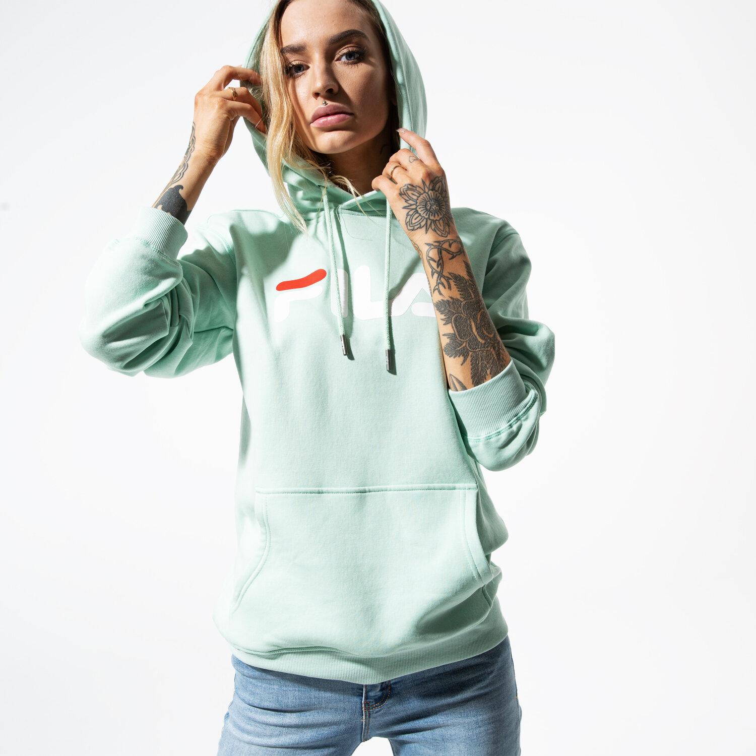 dámská mikina FILA MIKINA PURE HOODY 681090A204 ZELENÁ
