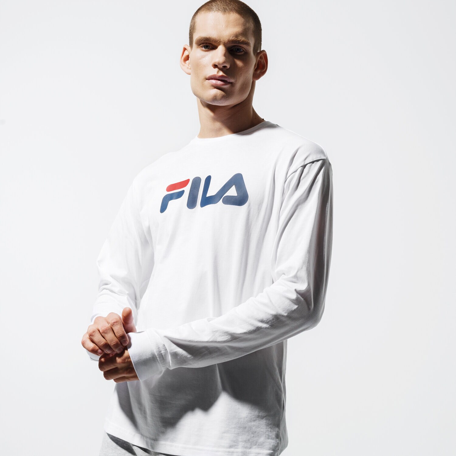 pánské tričko FILA TRIČKO PURE LONG SLEEVE SHIRT 681092M67 BÍLÁ