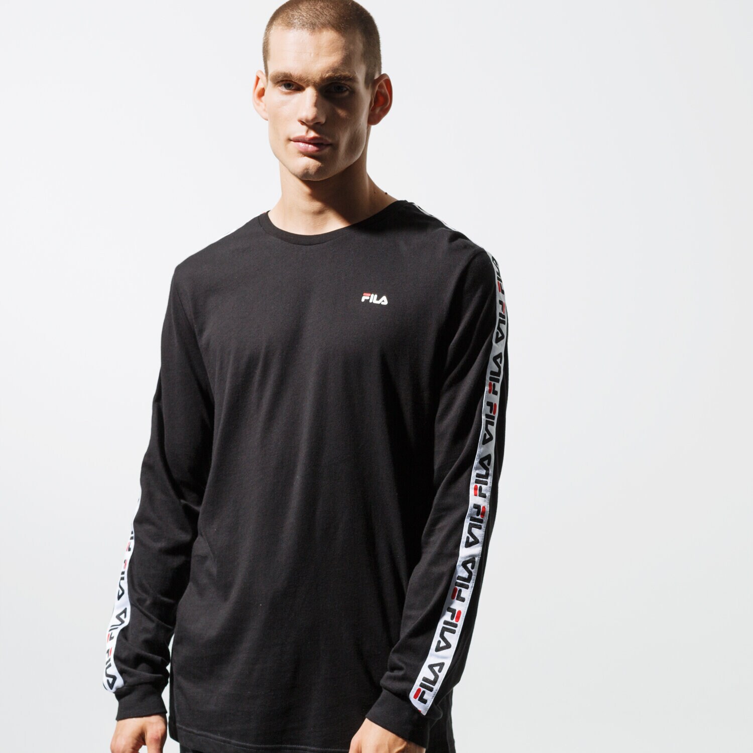 pánské tričko FILA TRIČKO LS FABRICE LONG SLEEVE SHIRT 687234002 ČERNÁ