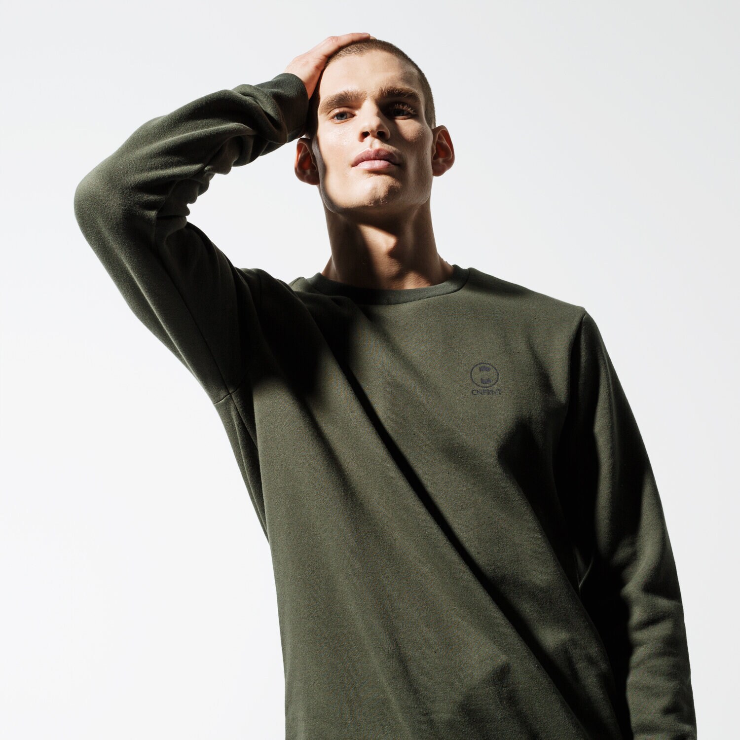 pánská mikina CONFRONT MIKINA ESSENTIAL KHK SWEATSHIRT CF39BLM39002 KHAKI