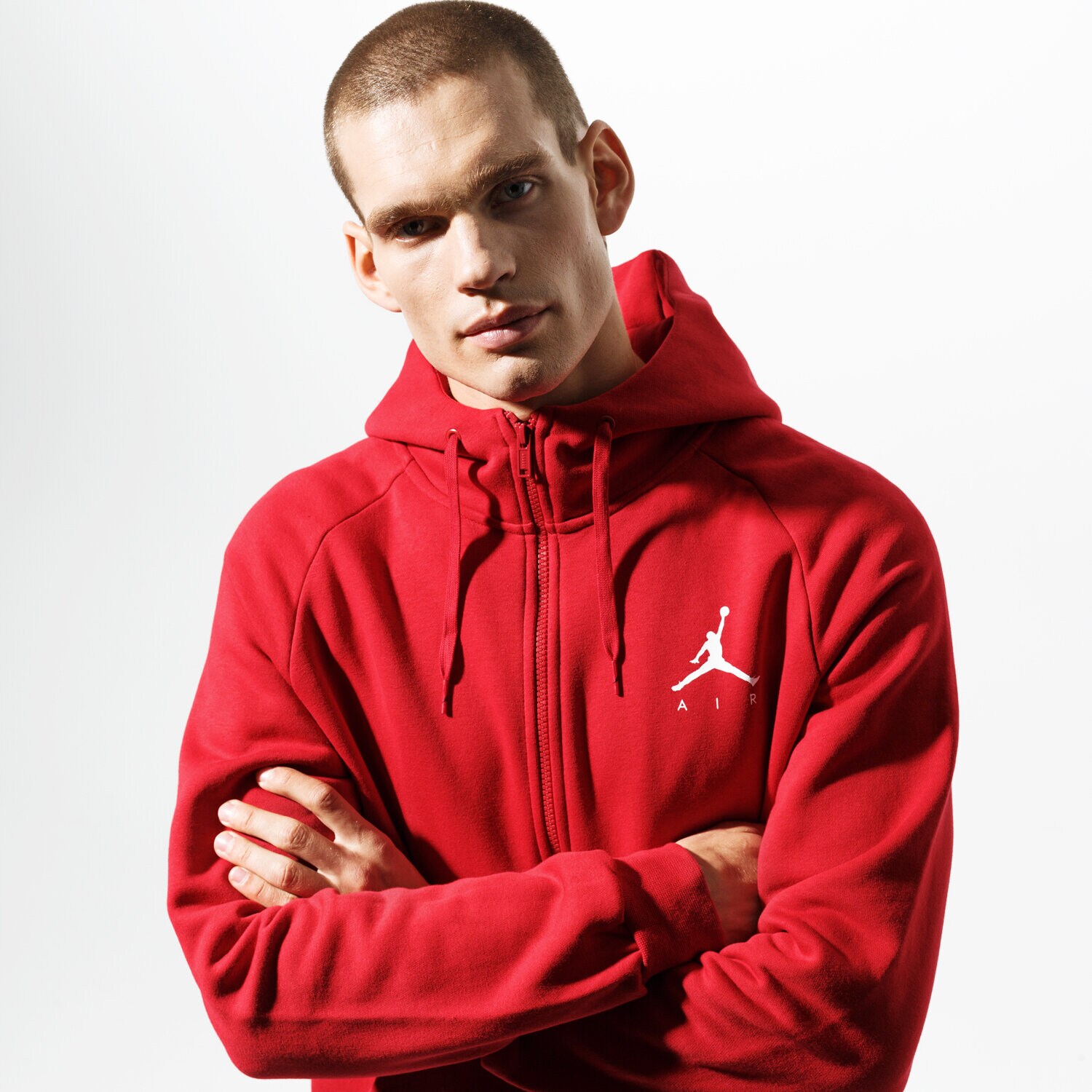 pánská mikina JORDAN MIKINA M J JUMPMAN FLEECE FZ 939998-687 ČERVENÁ