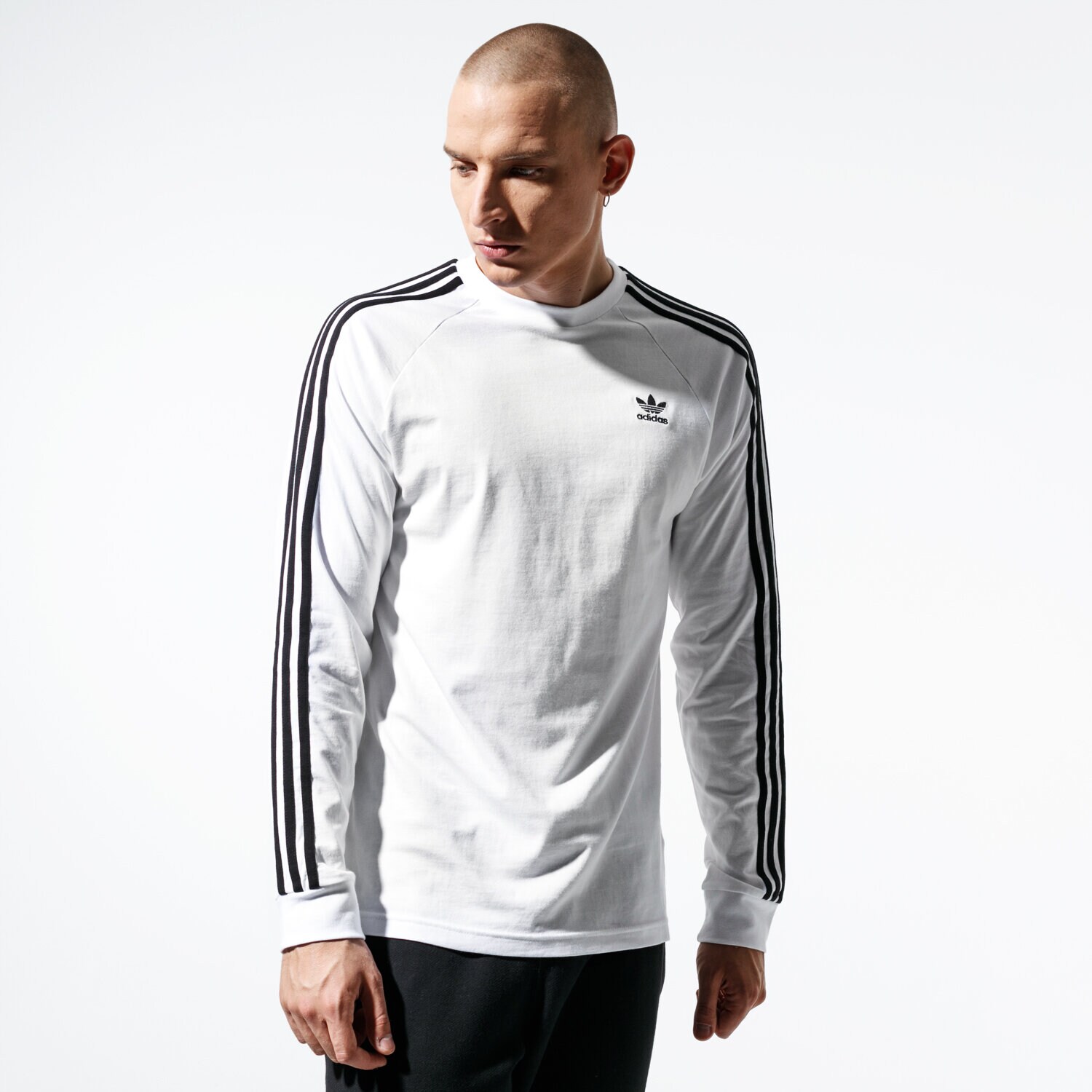pánské tričko ADIDAS TRIČKO LS 3-STRIPES LS T ED5959 BÍLÁ