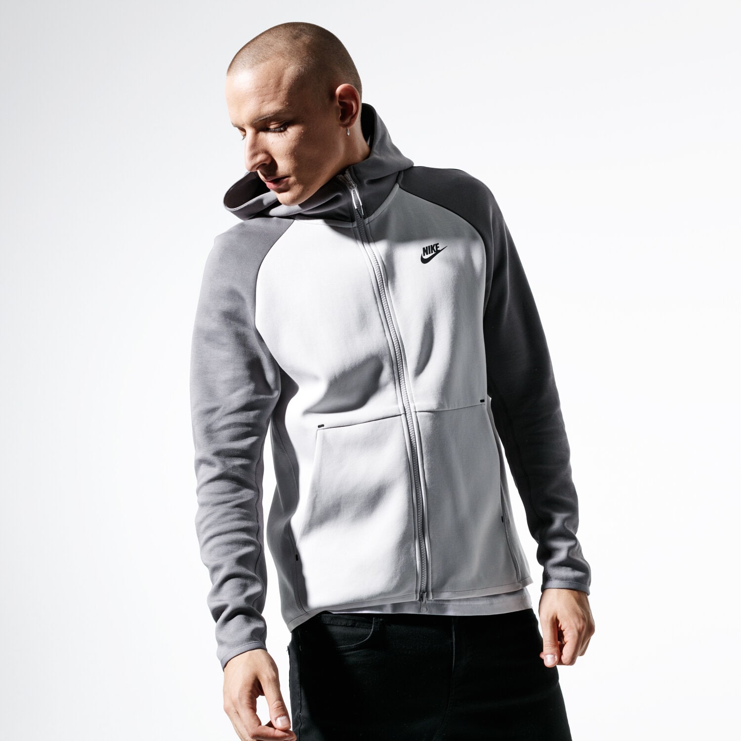 pánská mikina NIKE MIKINA M NSW TCH FLC HOODIE FZ 928483-078 ZELENÁ