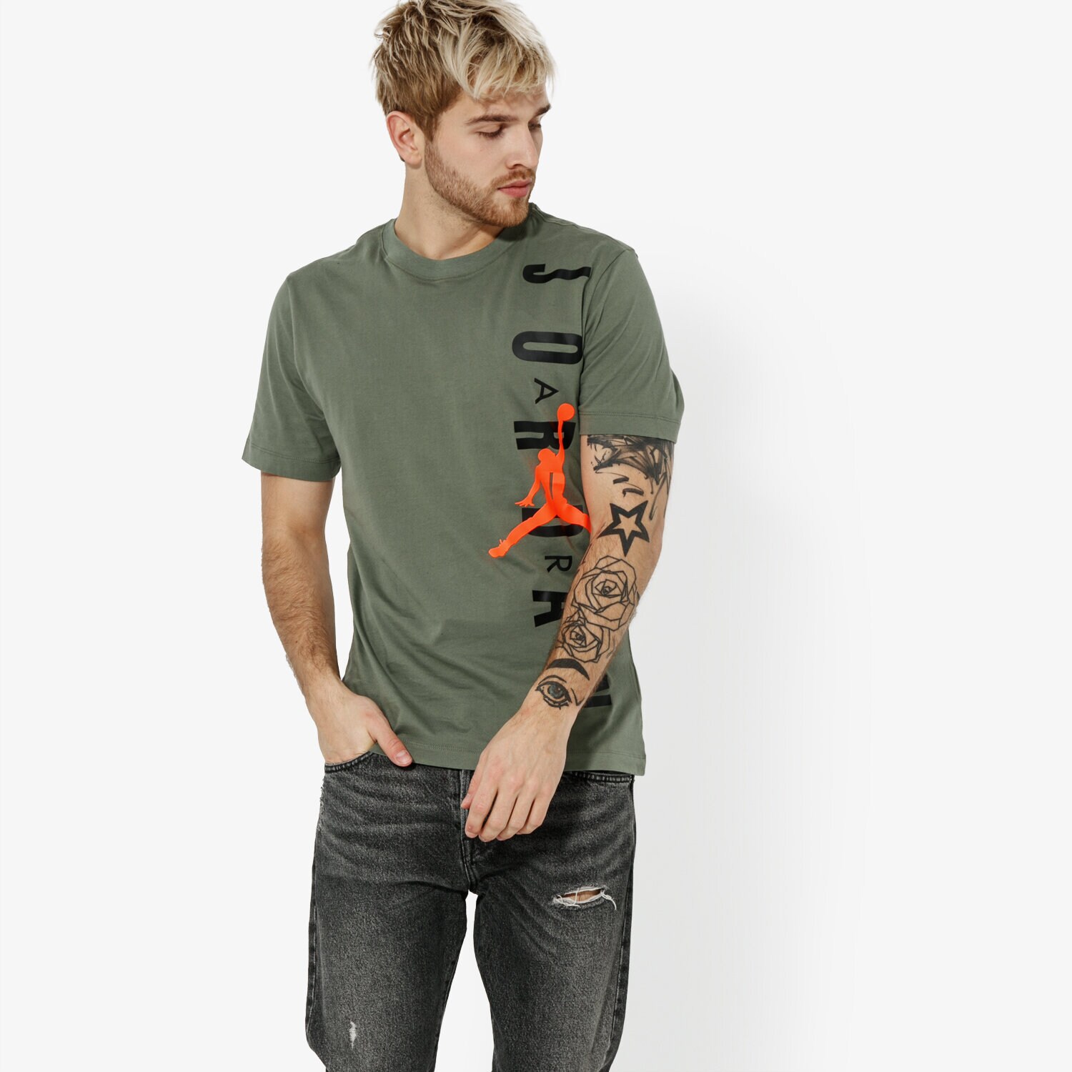 pánské tričko JORDAN TRIČKO SS M AIR JUMPMAN VERTICAL BV0086-351 KHAKI