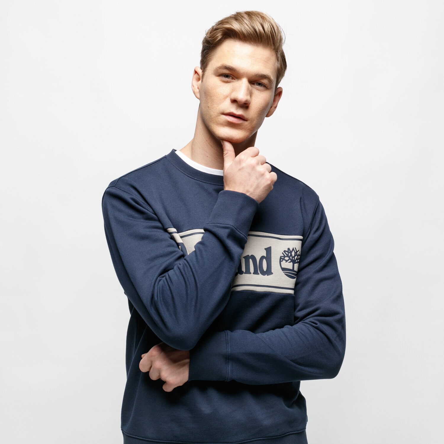 pánská mikina TIMBERLAND MIKINA CUT & SEW LINEAL LOGO SWEATSHIRT TB0A1O9UX451 VÍCEBAREVNÁ