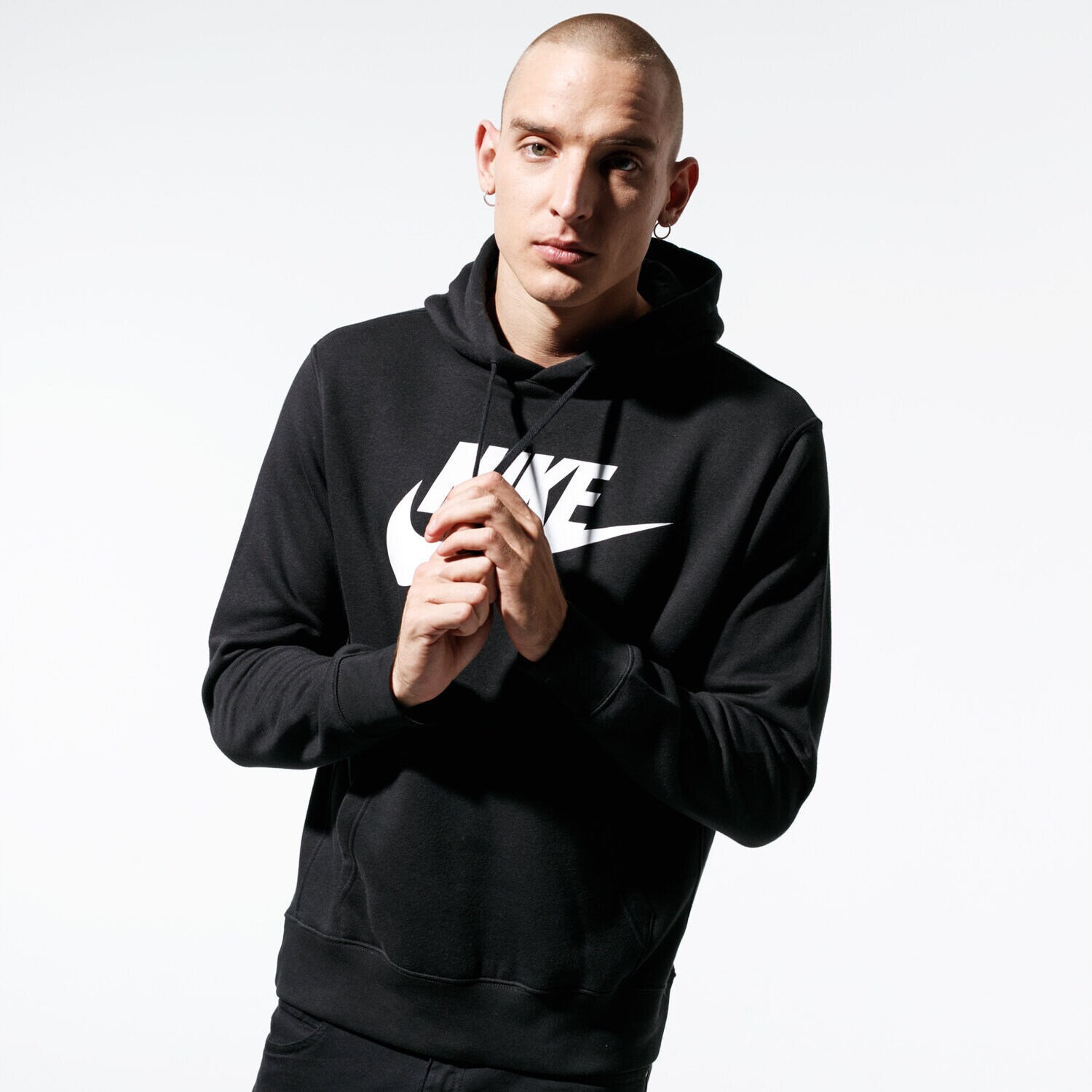 pánská mikina NIKE MIKINA S KAPUCÍ SPORTSWEAR CLUB FLEECE BV2973-010 ČERNÁ