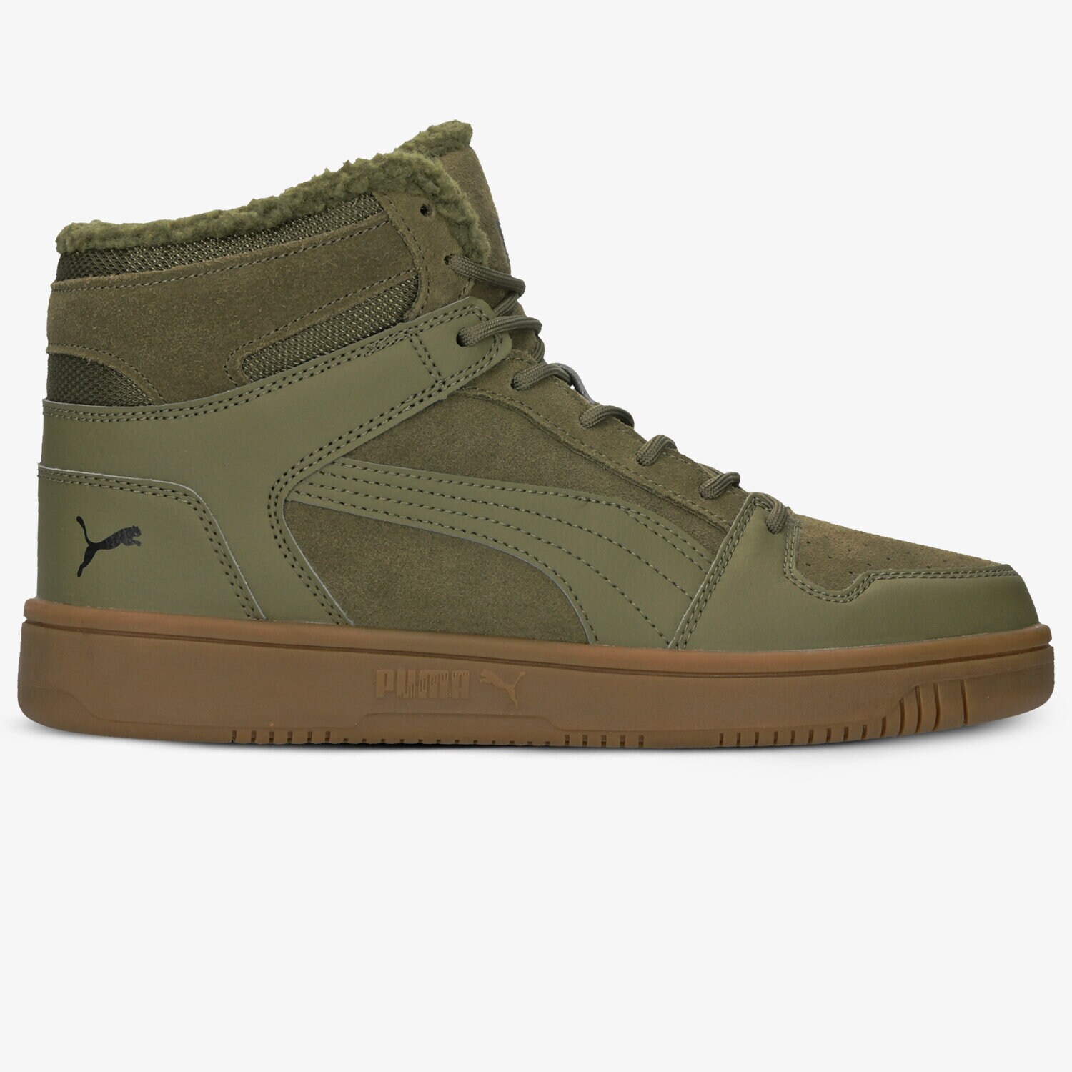 pánské tenisky PUMA REBOUND LAYUP SD FUR 36983103 ZELENÁ