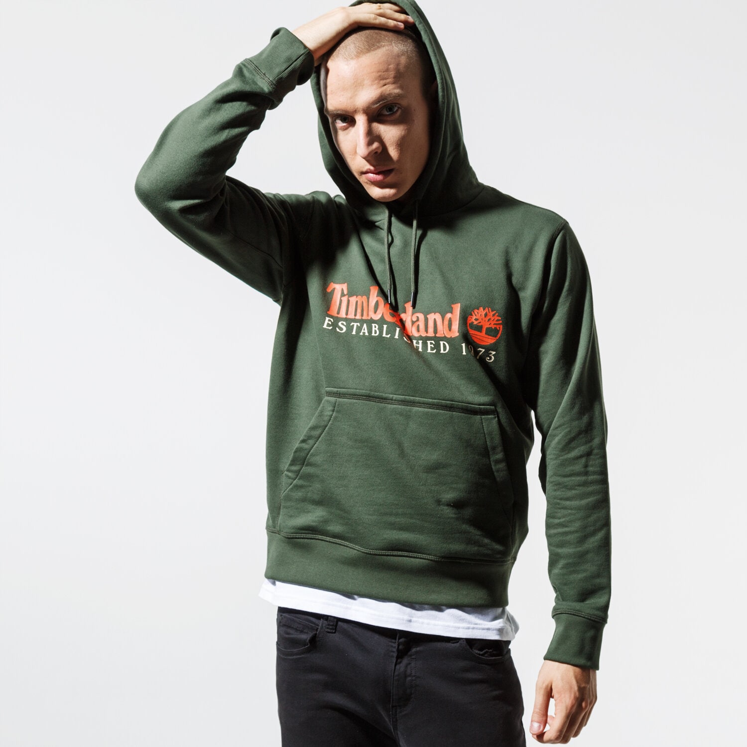 pánská mikina TIMBERLAND MIKINA ESSENTIAL ESTABLISHED 1973 TB0A1Y2DU311 ZELENÁ