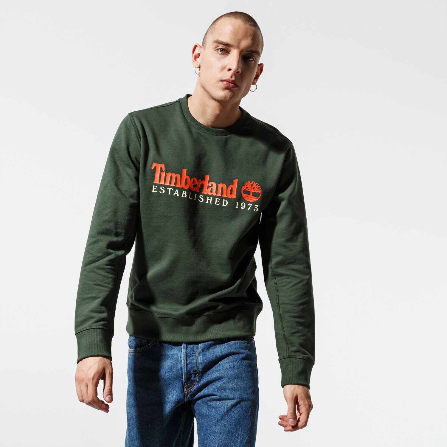 pánská mikina TIMBERLAND MIKINA ESSENTIAL ESTABLISHED 1973 TB0A1Y3BU311 ZELENÁ