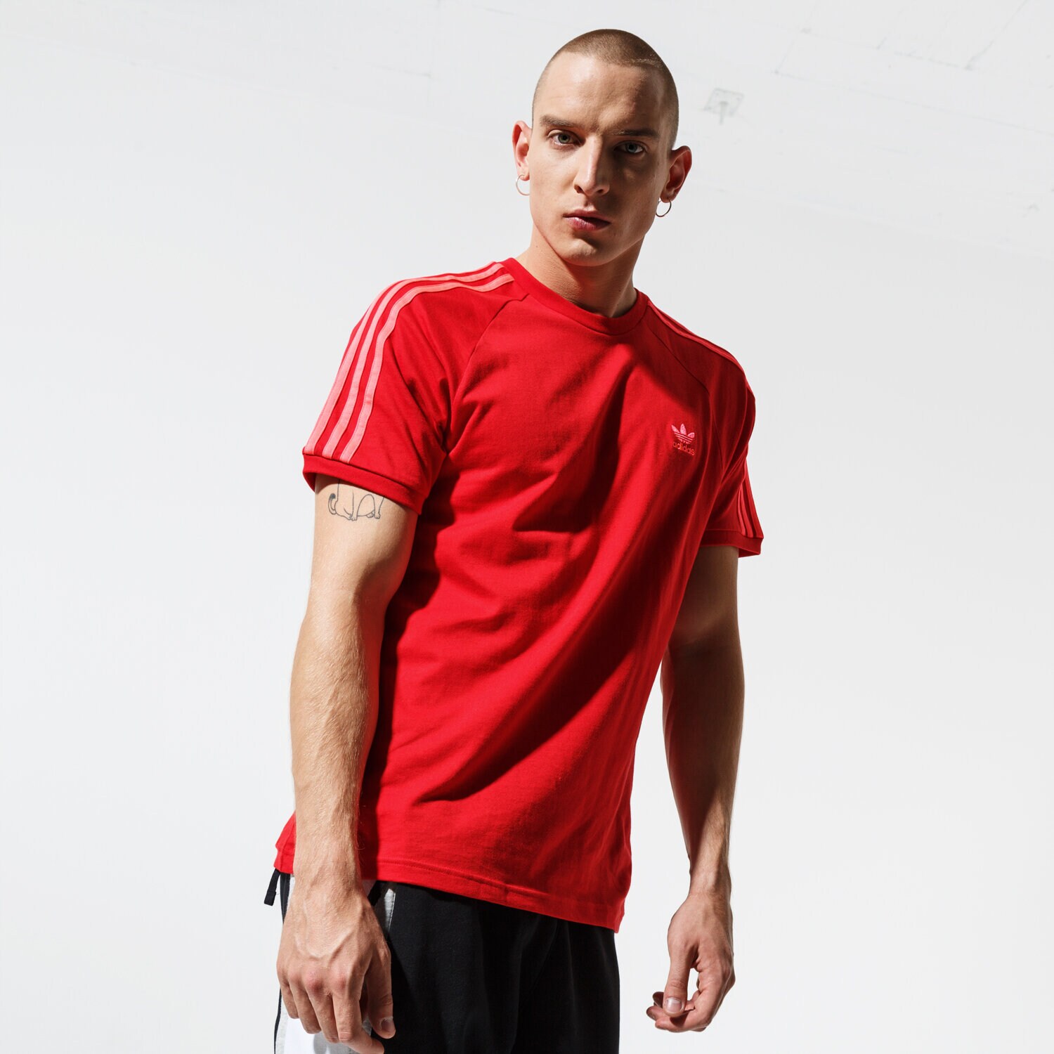 pánské tričko ADIDAS TRIČKO SS BLC 3-S TEE ED5954 ČERVENÁ