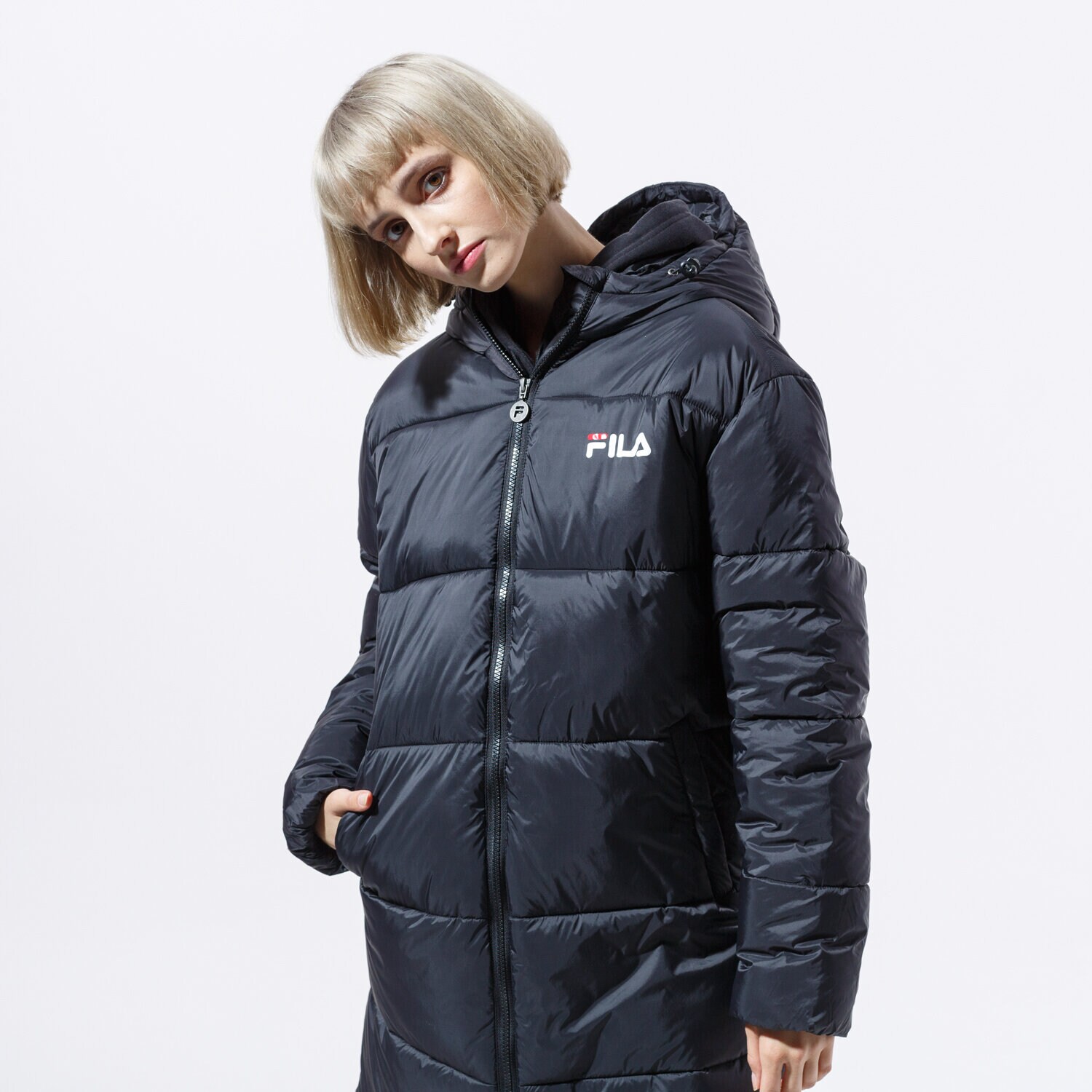 dámská zimní bunda FILA BUNDA BRONWEN PUFF HOOD JACKET 687219002 ČERNÁ