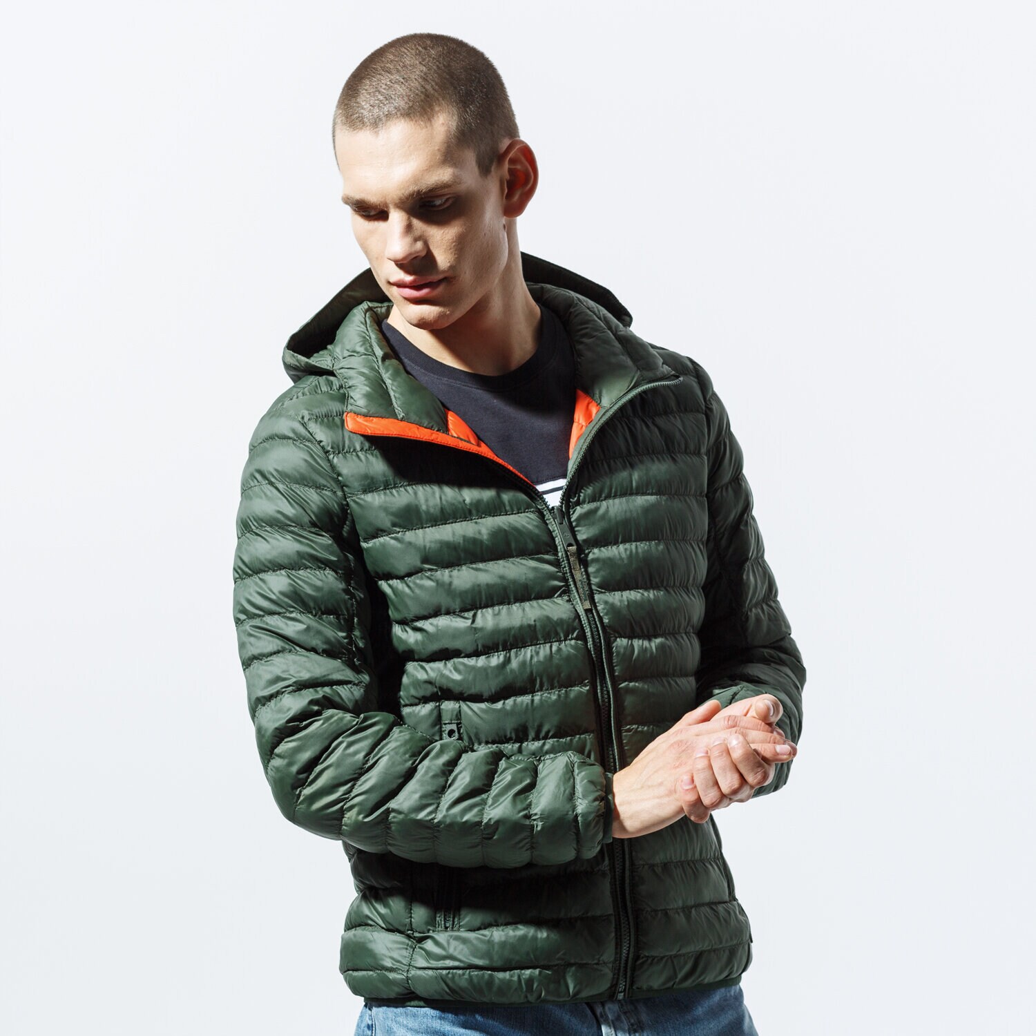 pánská zimní bunda TIMBERLAND BUNDA AXIS PEAK HOODED JKT TB0A1XTQU311 ZELENÁ