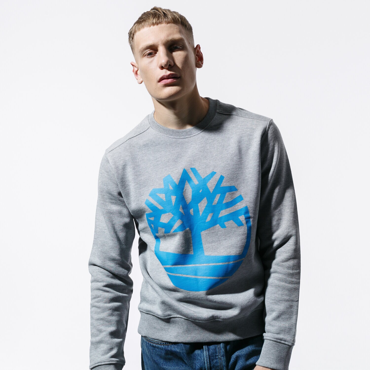 pánská mikina TIMBERLAND MIKINA CORE TREE LOGO CREW SWEAT TB0A1ZKC0521 ŠEDÁ