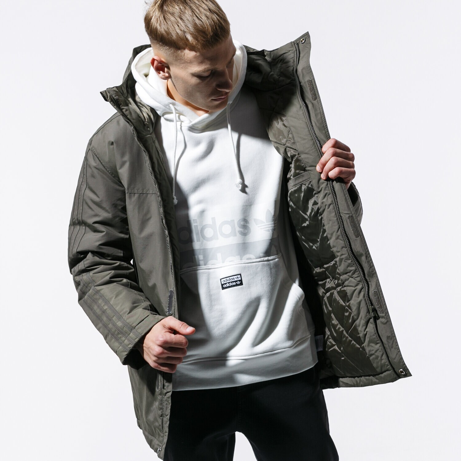 pánská zimní bunda ADIDAS BUNDA FUR PARKA PADDE ED5835 KHAKI