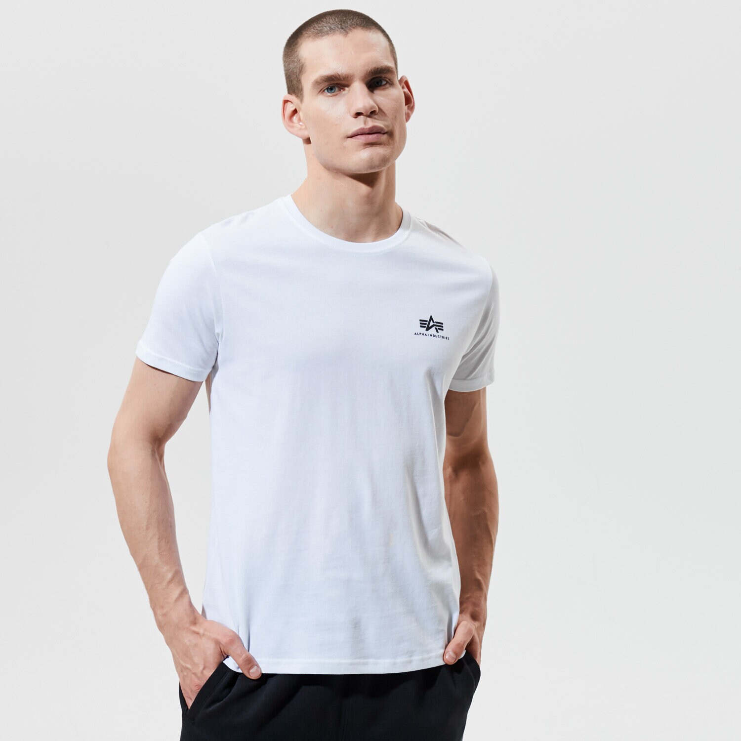pánské tričko ALPHA INDUSTRIES TRIČKO BASIC T SMALL LOGO 188505-09 BÍLÁ