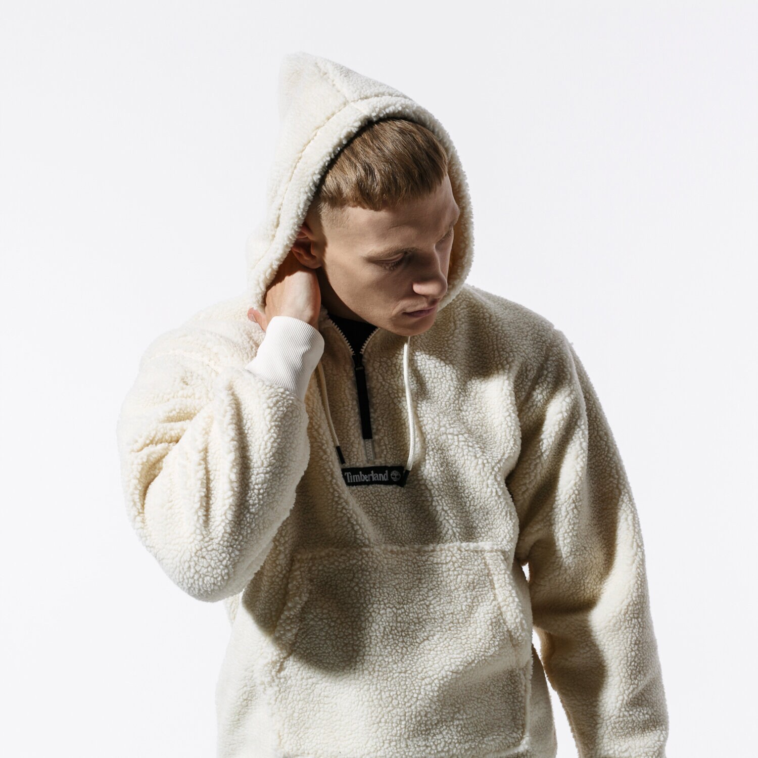 pánská mikina TIMBERLAND MIKINA SHERPA FLEECE HOODY TB0A1YN4V041 BÉŽOVÁ
