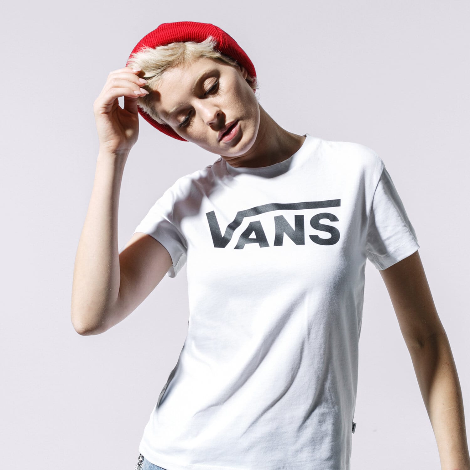 dámské tričko VANS TRIČKO FLYING V CREW TEE VN0A3UP4WHT1 BÍLÁ