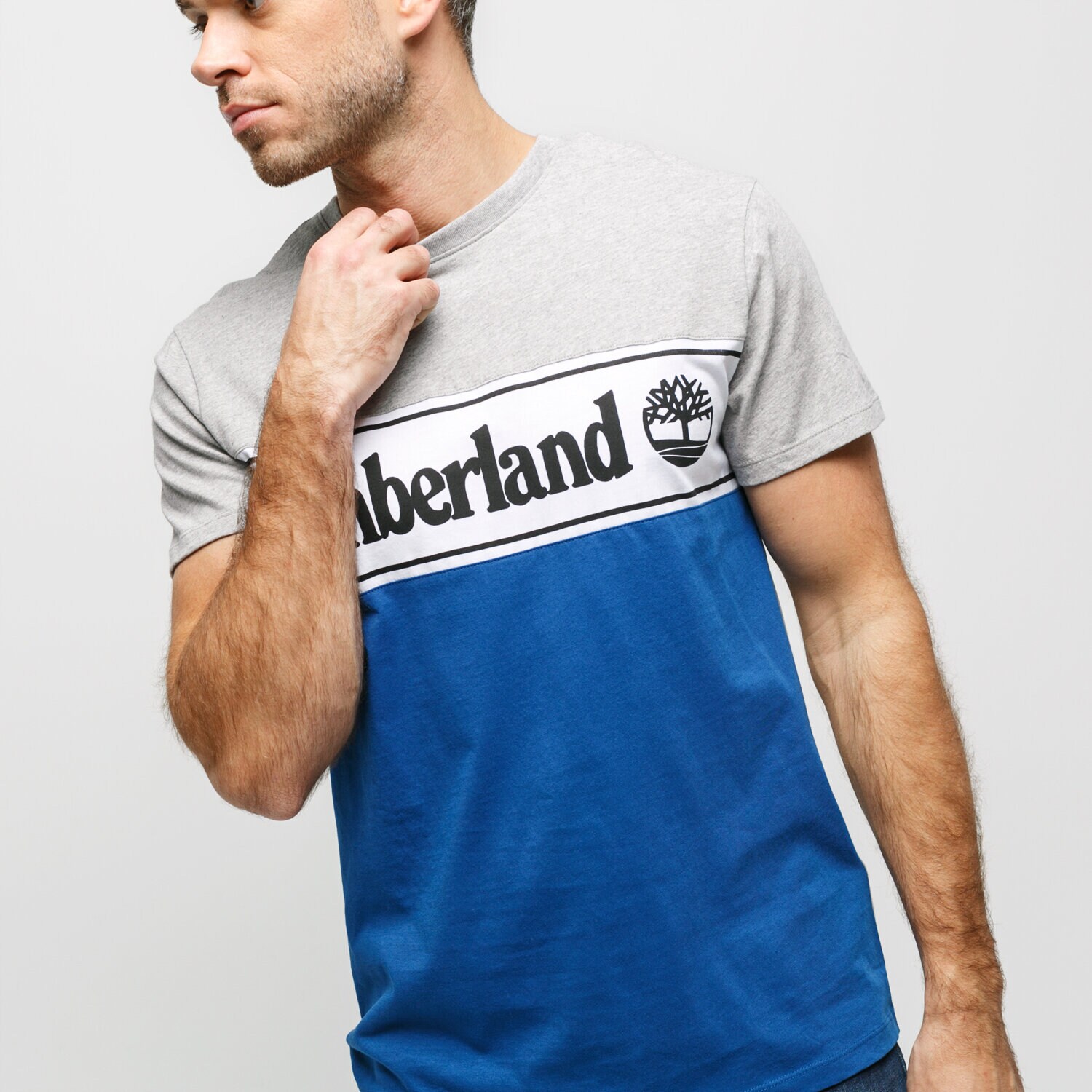 pánské tričko TIMBERLAND TRIČKO SS SS CUT & SEW LINEAR LOGO TEE TB0A1OA4X361 ŠEDÁ