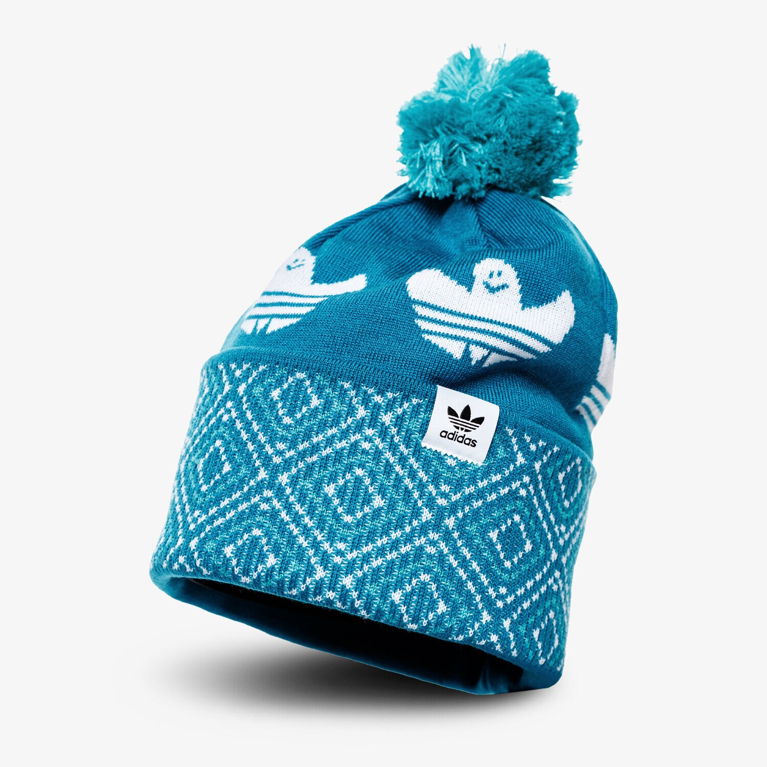 dětská čepice ADIDAS ČEPICE ZIMNÍ SHMOO POM BEANIE EC6481 MODRÁ
