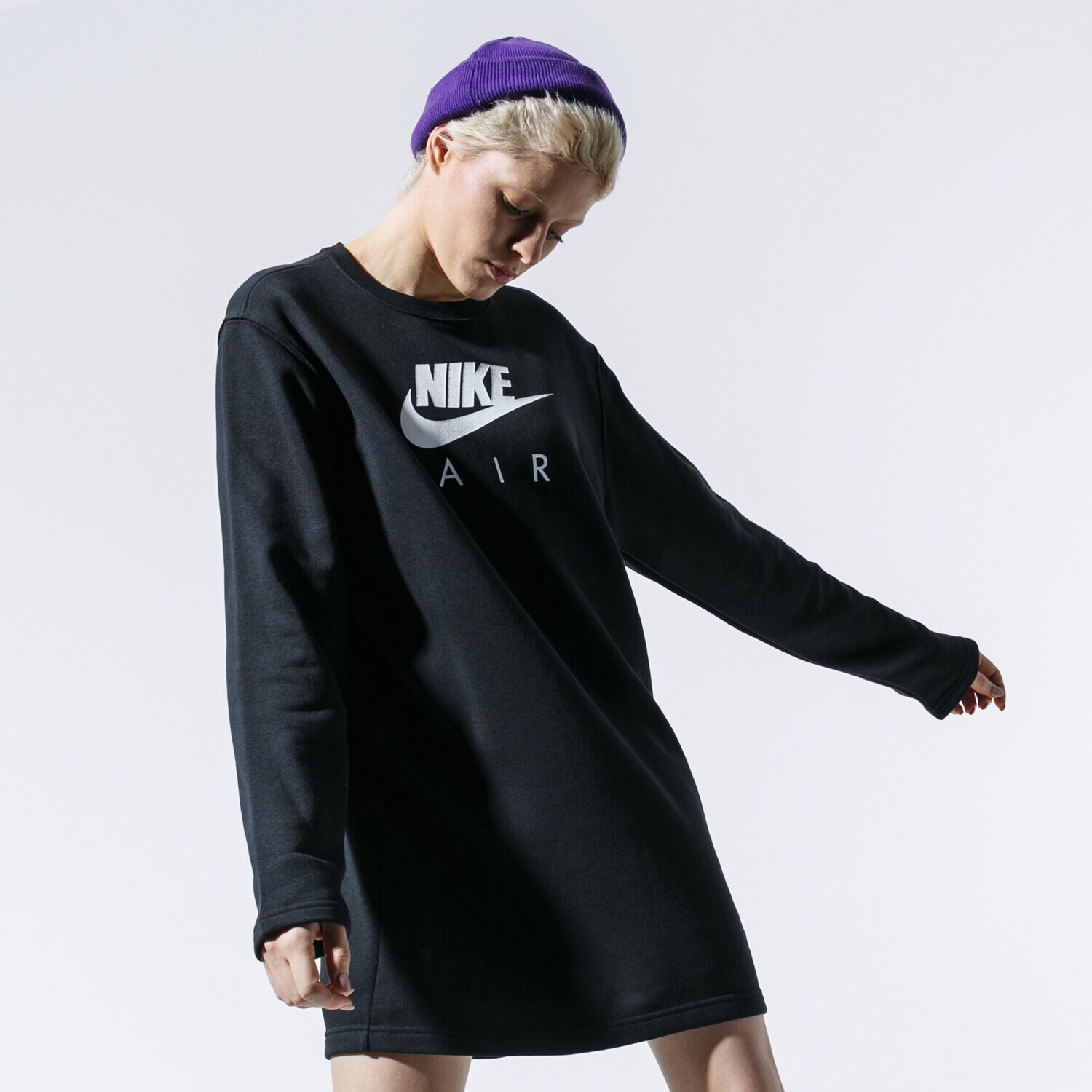 dámská mikina NIKE MIKINA W NSW AIR CREW DRESS BB FLC BV5134-010 ČERNÁ