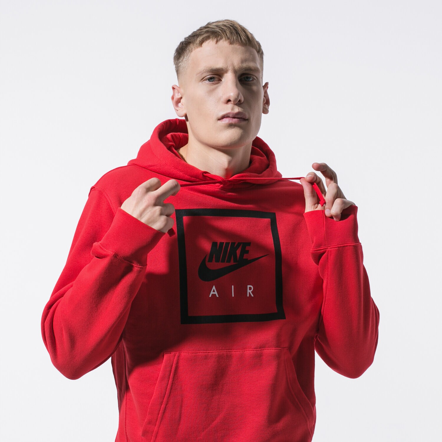 pánská mikina NIKE MIKINA S KAPUCÍ M NSW PO HOODIE NIKE AIR 5 CI1052-657 ČERVENÁ