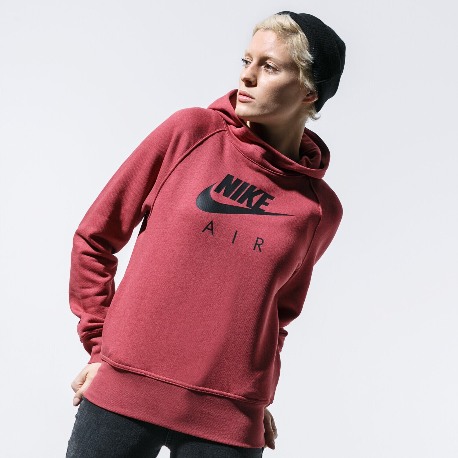 dámská mikina NIKE MIKINA S KAPUCÍ W NSW AIR HOODIE BB BV5132-661 BORDOVÁ