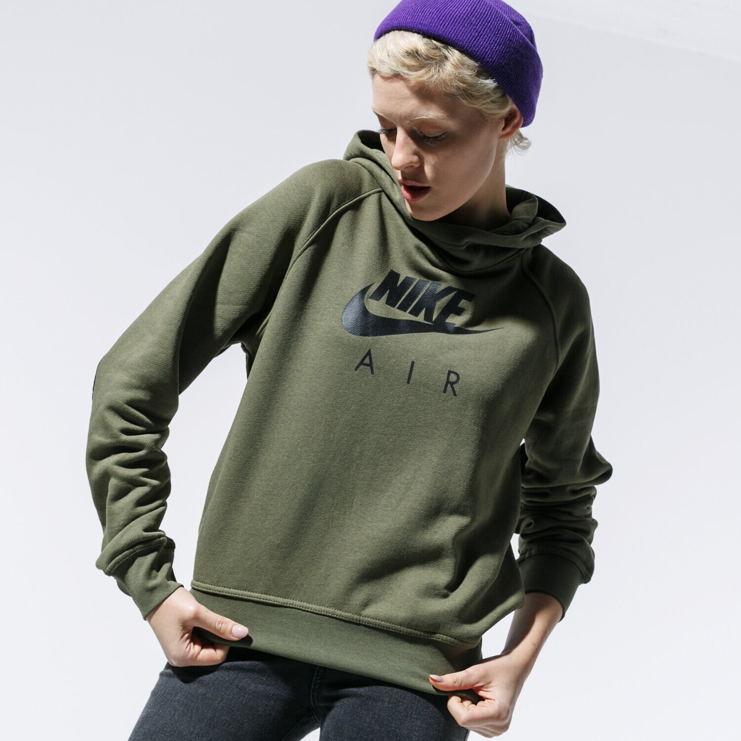 dámská mikina NIKE MIKINA W NSW AIR HOODIE BB BV5132-222 KHAKI