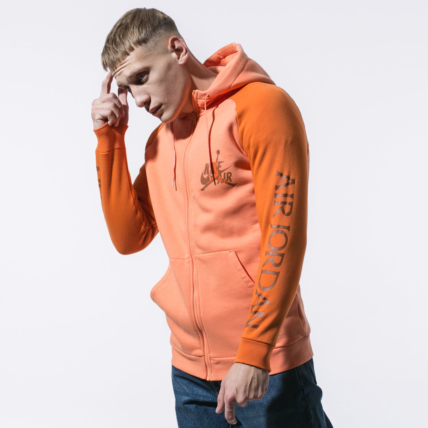 pánská mikina JORDAN MIKINA ROZEPÍNACÍ S KAPUCÍ M J JUMPMAN CLASSIC FZ CK2223-871 ORANŽOVÁ