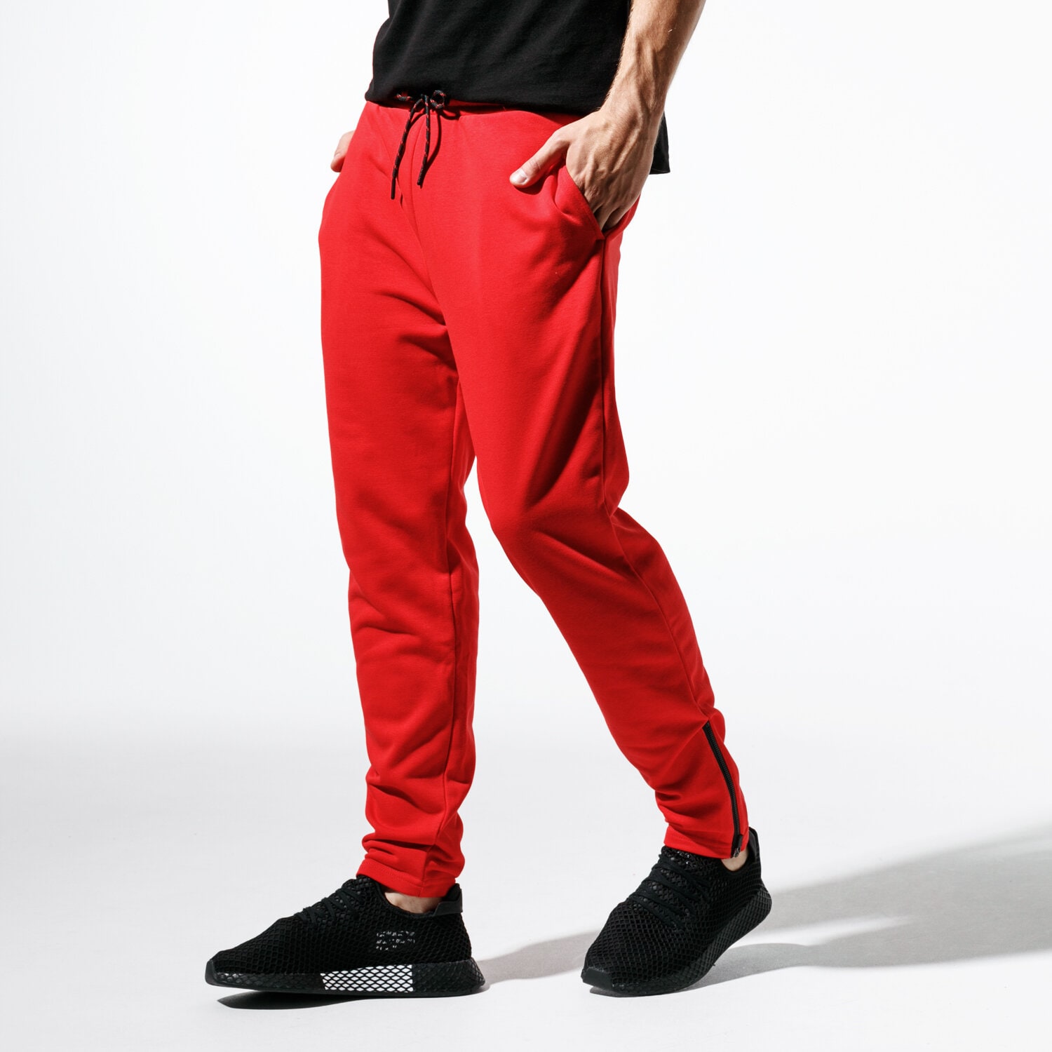 pánské kalhoty CONFRONT KALHOTY  CITY RED PANTS CF39SPM27002 ČERVENÁ