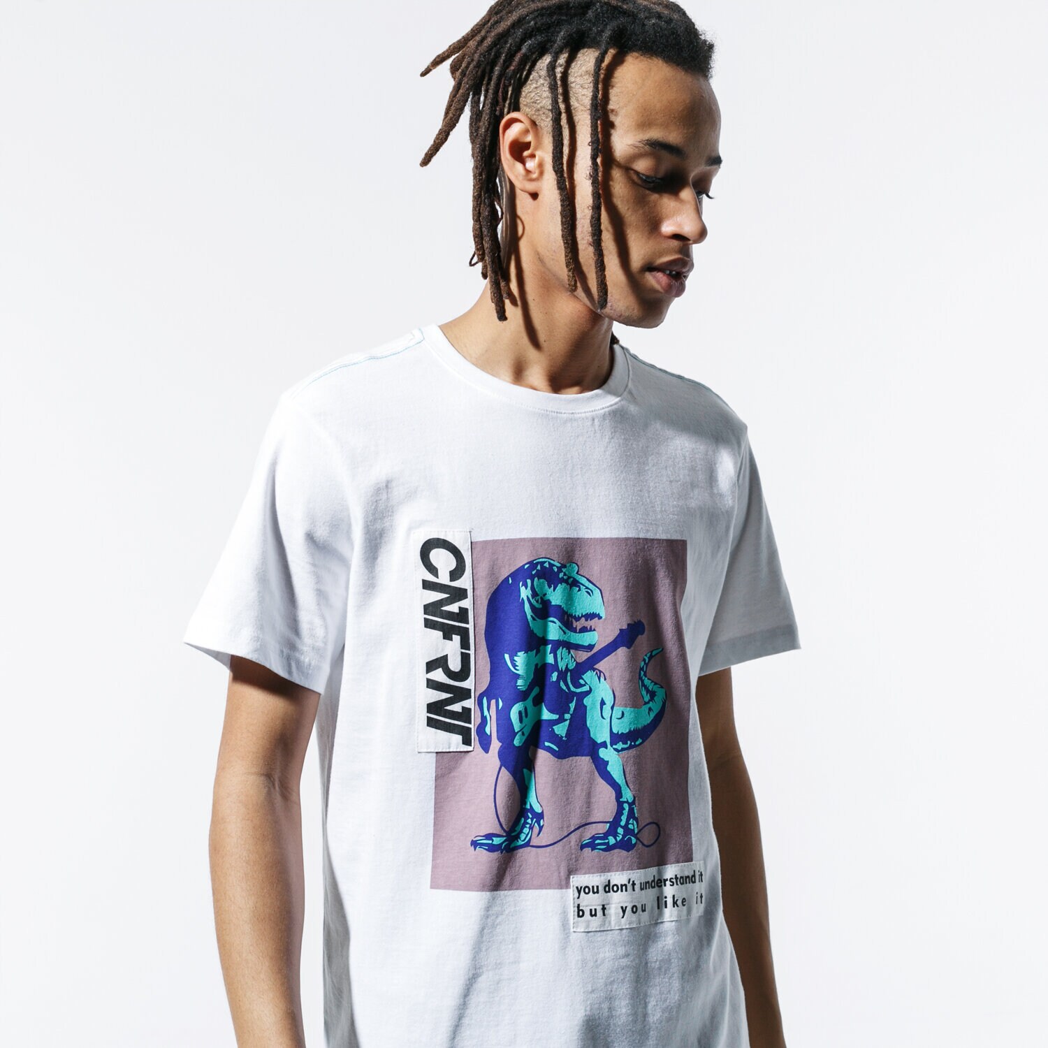 pánské tričko CONFRONT TRIČKO DINO WHT TEE CF39TSM58001 BÍLÁ