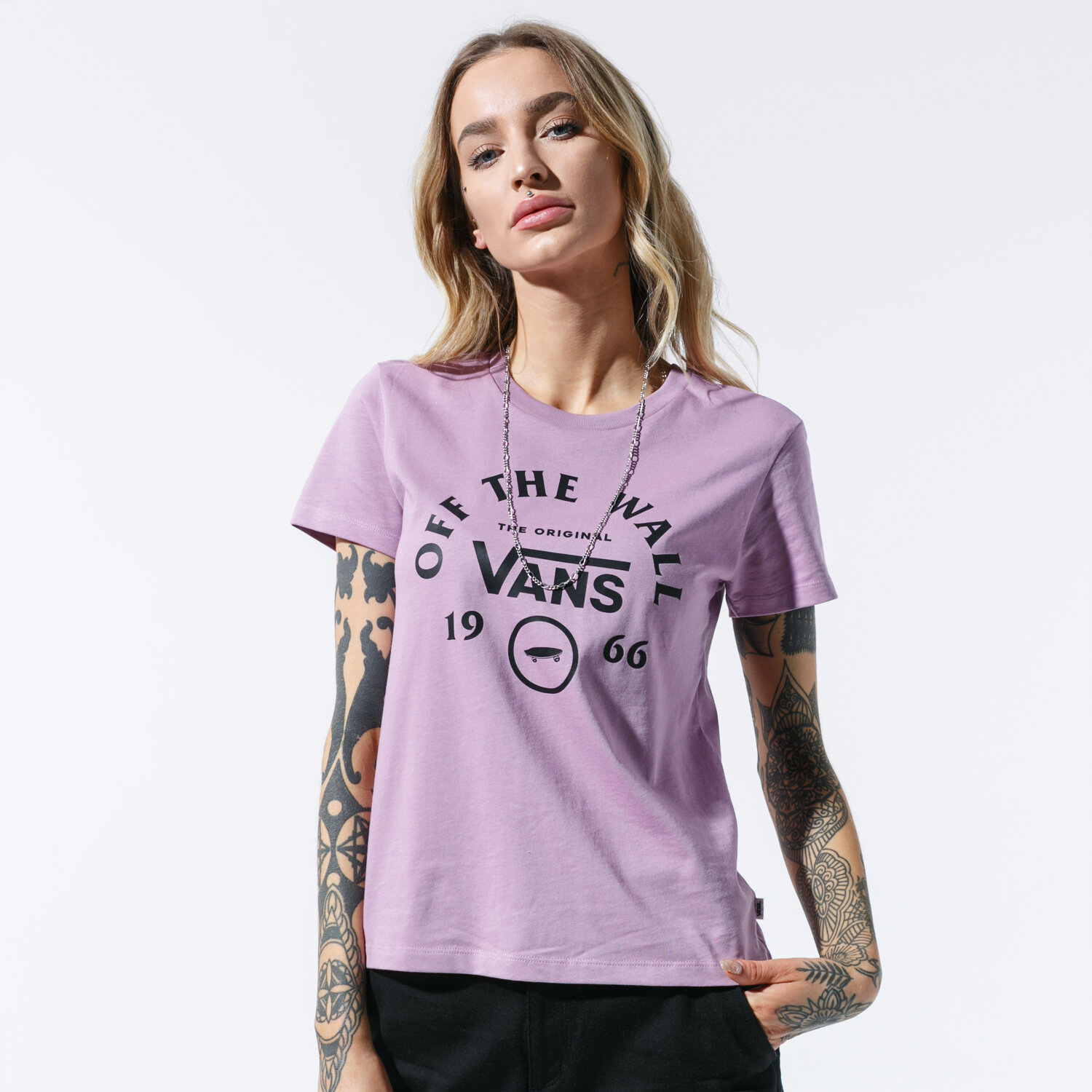 dámské tričko VANS TRIČKO ATTENDANCE CREW TEE VN0A47WQZUS1 RŮŽOVÁ